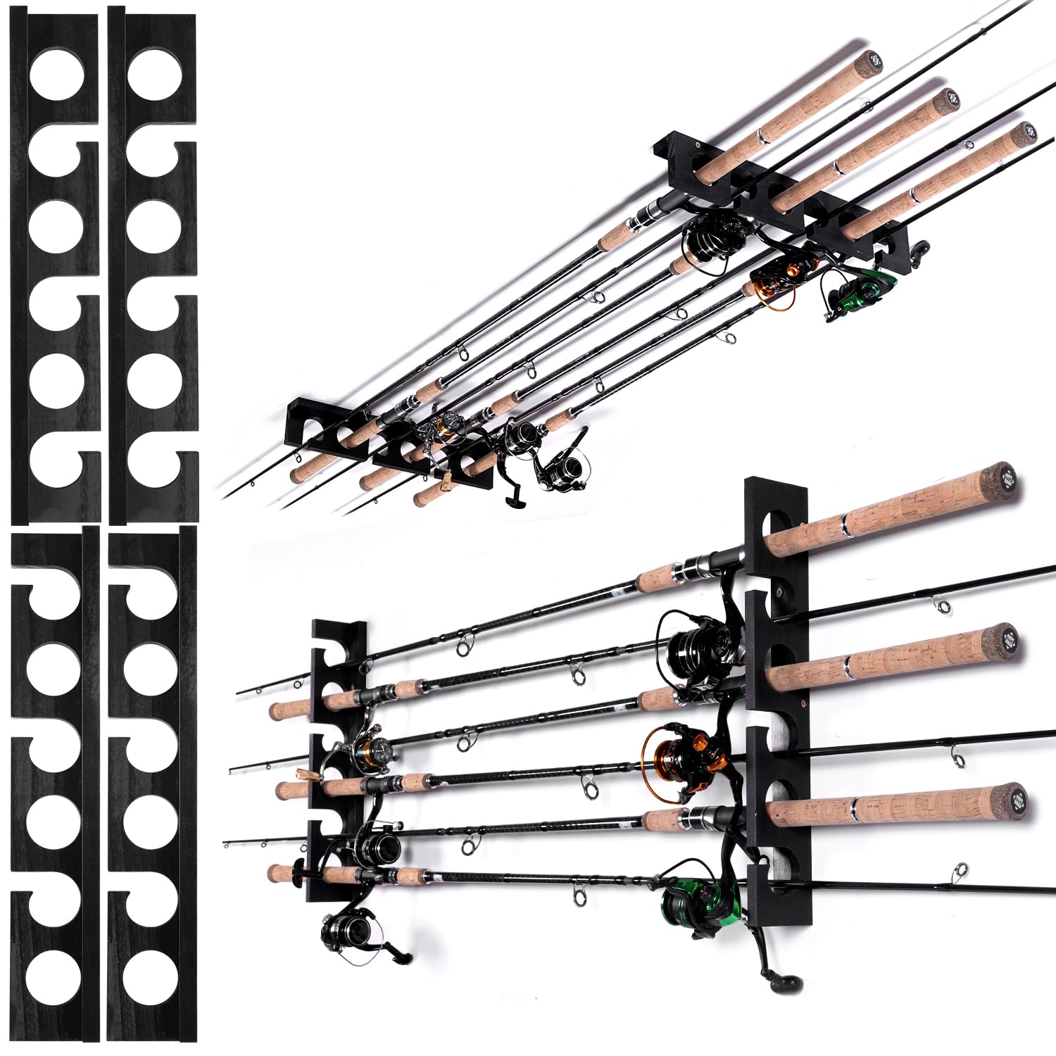 Ghosthorn Fishing Rod Holder,Wall Ceiling Mounted Fishing Pole Rack Garage