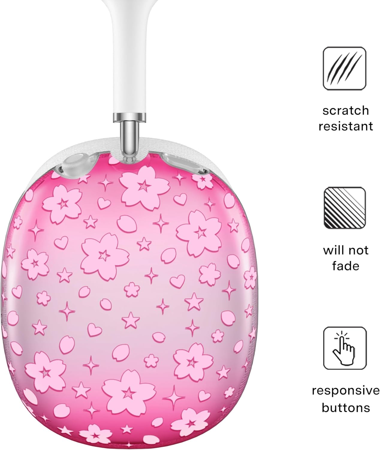 VELVET CAVIAR Case Cover for AirPods Max Headphones | Cute Protective Design (Cherry Blossom Glitter)