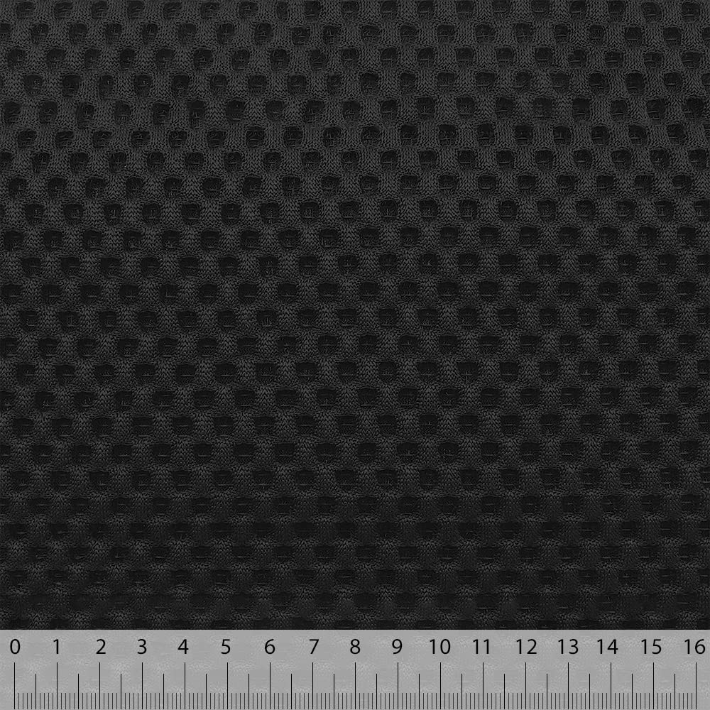 DESHOME Air - Tela al metro impermeable con efecto 3D para tapicería de sofá, cojines, bolsos, accesorios (negro, 5 metros)