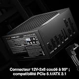 be quiet ! Power Zone 2 1000 W Bloc d’Alimentation, certifications 80 Plus® Platinum et Cybenetics Platinum, système Semi-Passif, Ventilateur Pure Wings 3 140 mm, connecteur 12V-2x6 coudé à 90° - 6