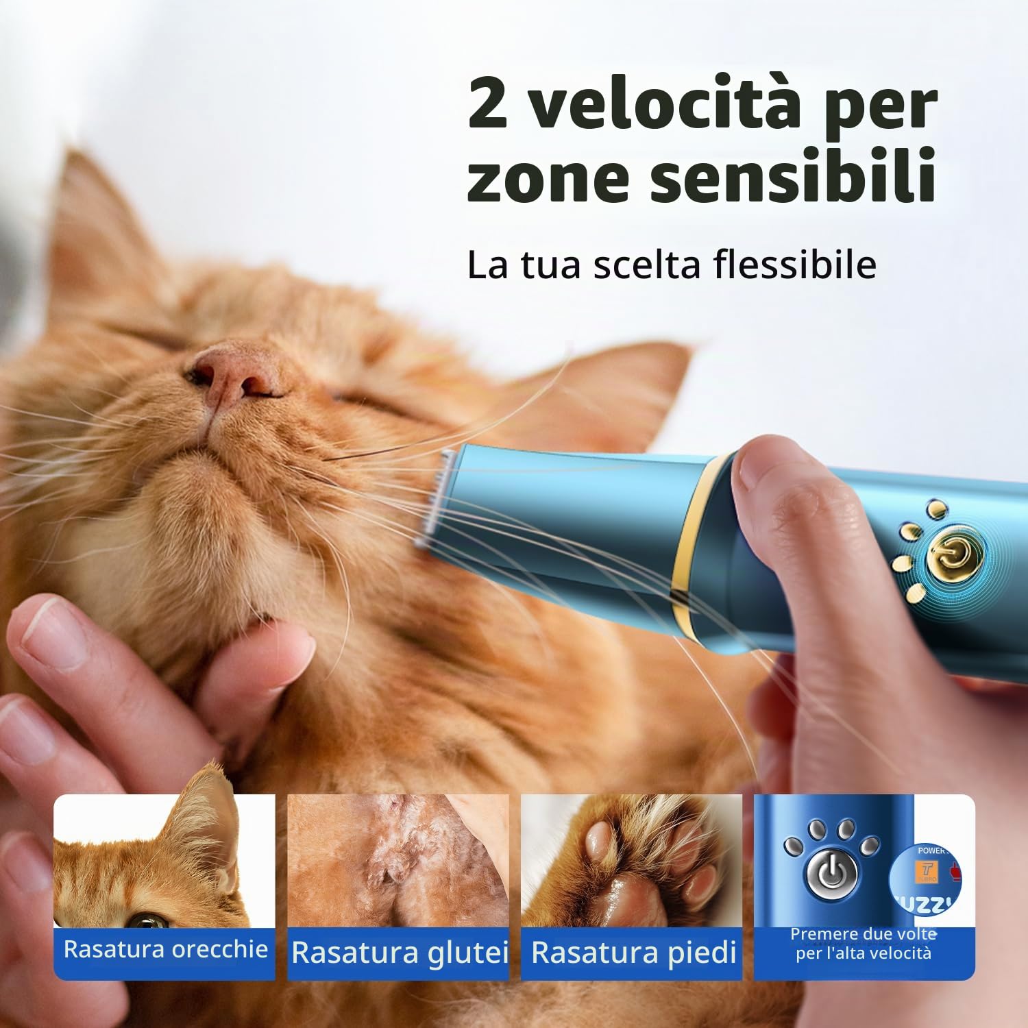 Tosatrice per Cani 3 in 1 Professionale per Cani con Pelo Folto,Rasoio per Cani Pelo Lungo Tosatrice per Cani,Ricaricabile e Silenziosa, con Custodia,Blu