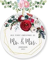 Vista 15 de Adorno personalizado para casados, adornos de Navidad, adorno de compromiso, adorno de boda, regalos de boda, regalos de boda, regalos