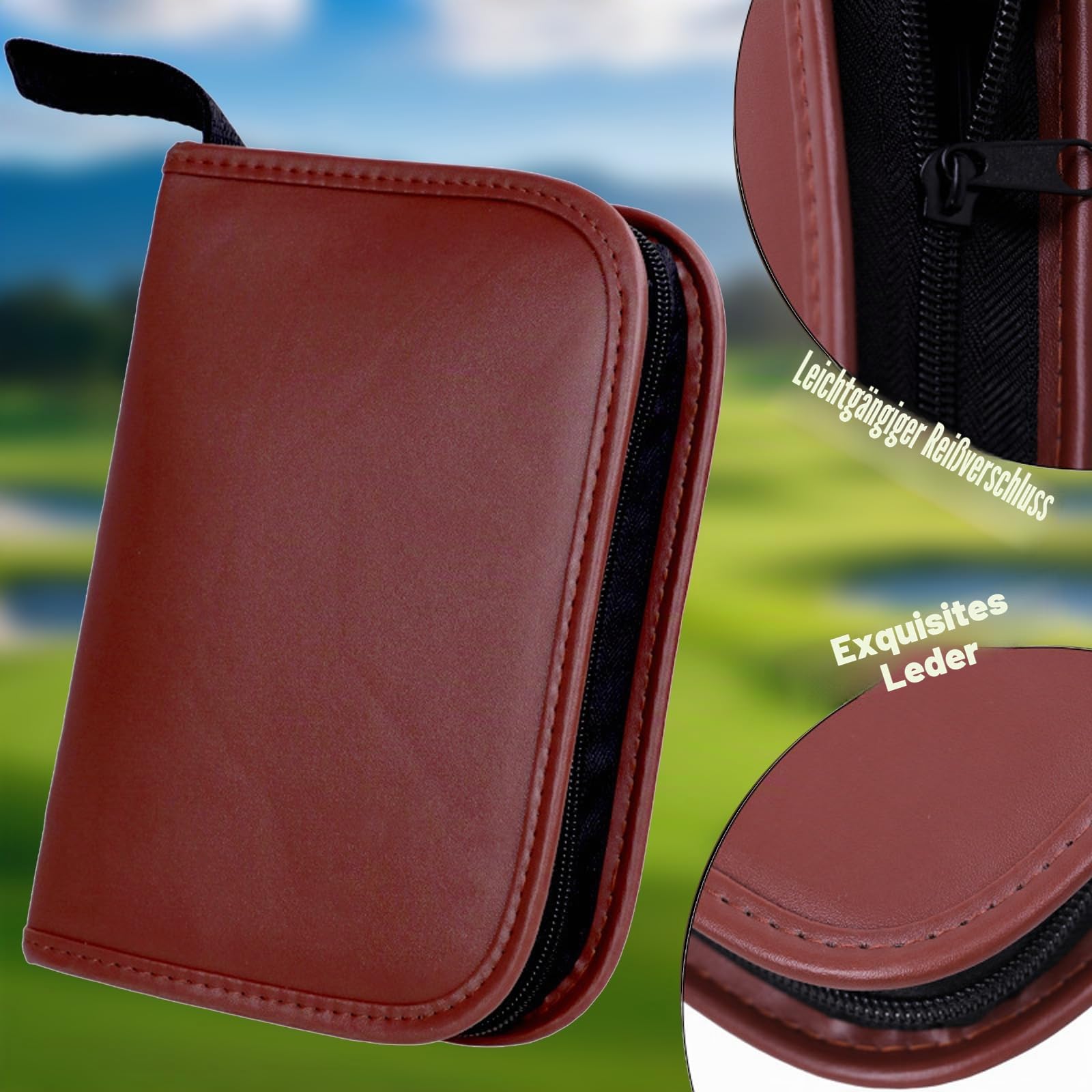 Golf Zubehör Set, Taschen Außen Sport Golfer Leder Golf Organizer, Golfzubehör Für Anfänger Geeignet, Multifunktions Golf Accessoires Kit mit Golfball