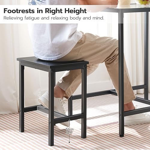 Miniatura 5 de HOOBRO Mordern BK80CZ01 - Juego de mesa de comedor de cristal para espacios pequeños, mesa de cocina y sillas para 3 mesas con sillas, muebles para