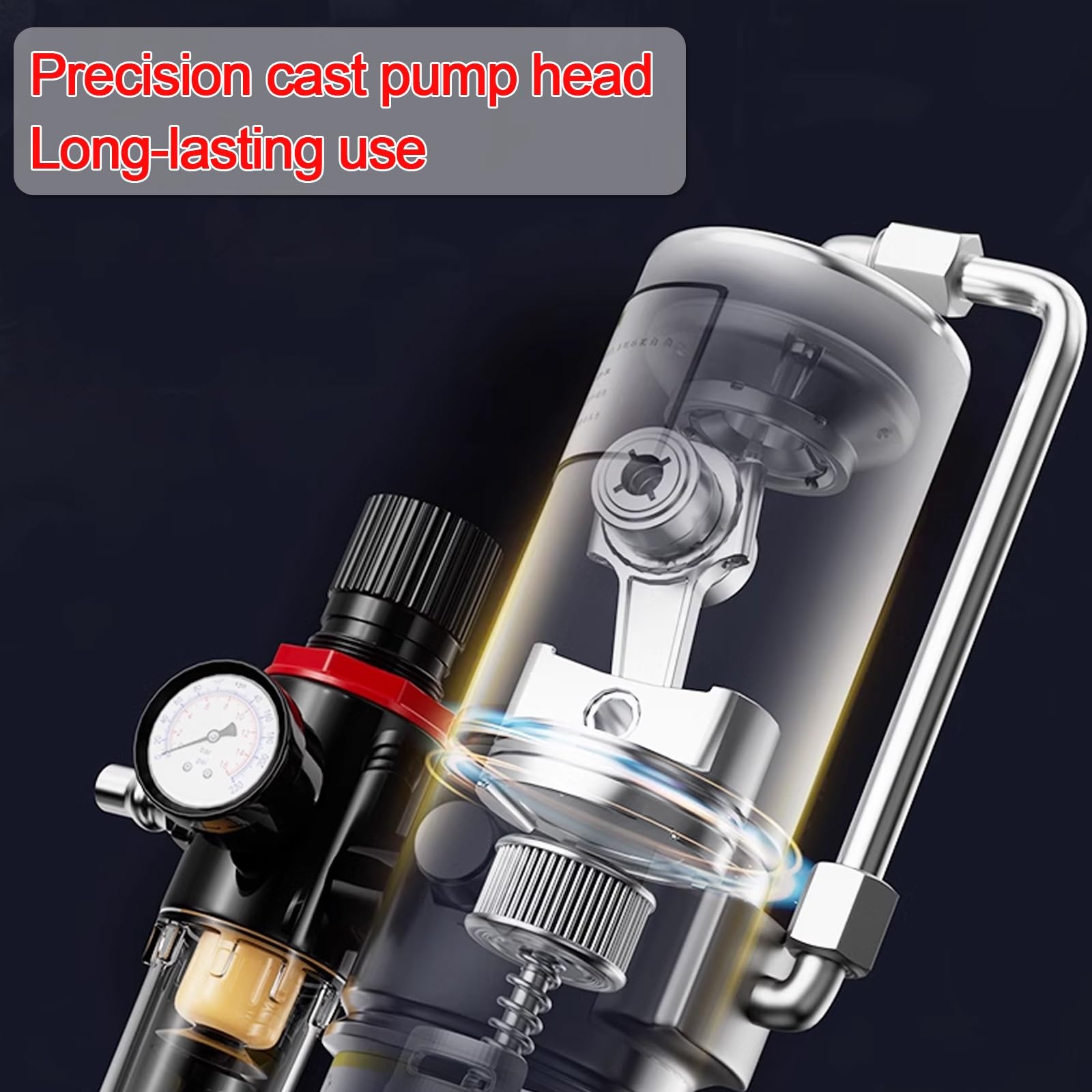 Pneumatyczna pompa do przenoszenia smaru, stosunek ciśnienia 50:1, 0,8 litra oleju na minutę, szeroko stosowana w urządzeniach mechanicznych, wysokociśnieniowe pneumatyczne pompy do