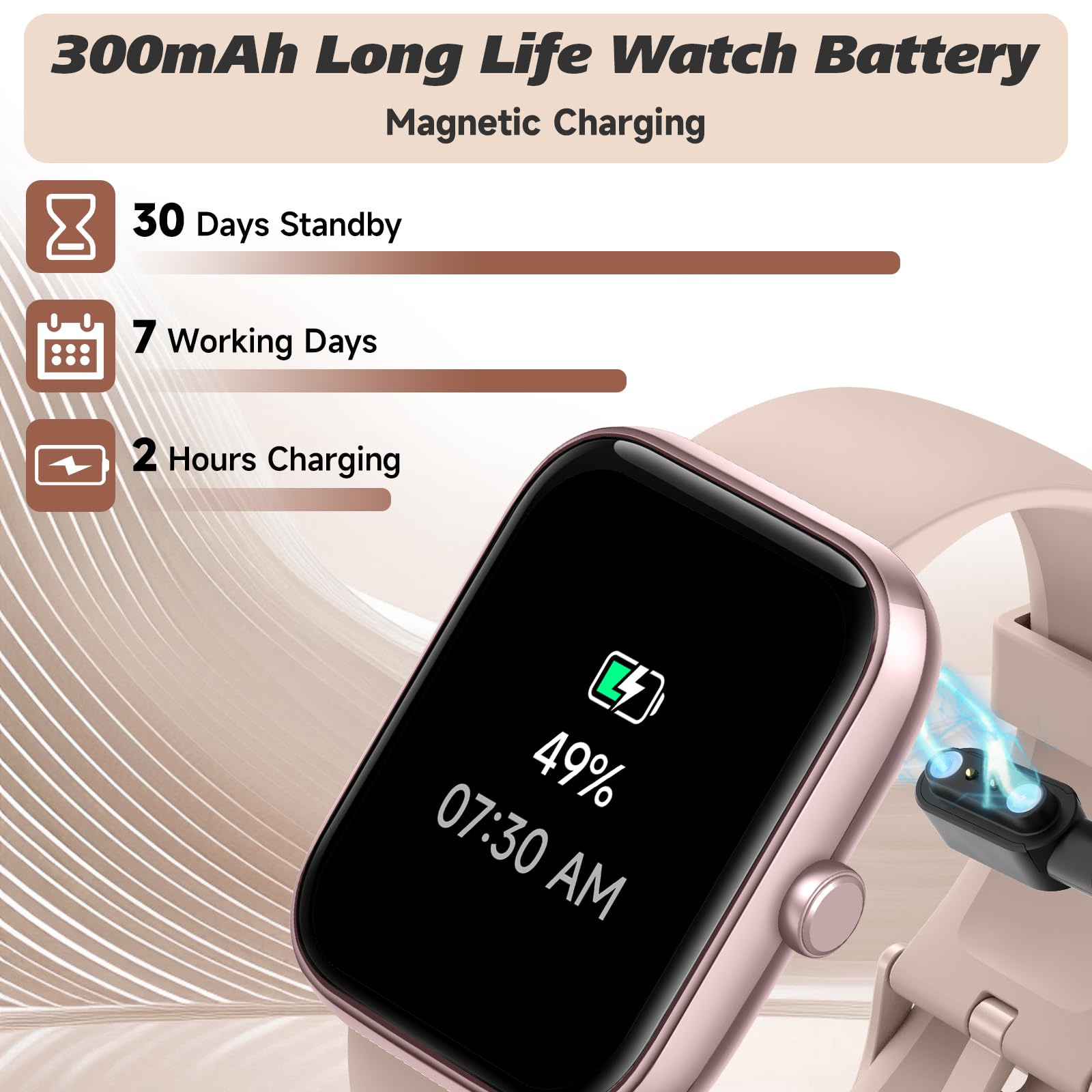 Smart Watch for Men Women with Bluetooth Call,Alexa Built-in Smartwatch,1.8" DIY Dial Fitness Watch with 100+ Sport Mode,IP68 Waterproof Watch Compatible with Android iOS