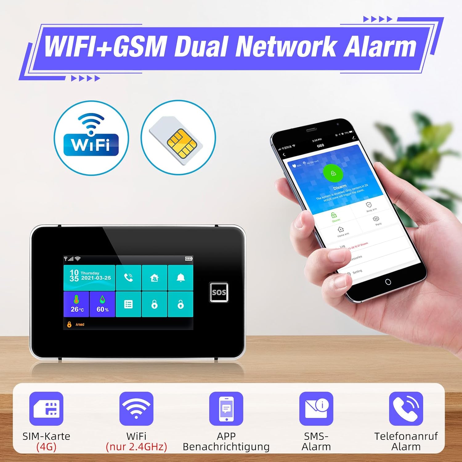 KERUI G64 WiFi and GSM Dual Network