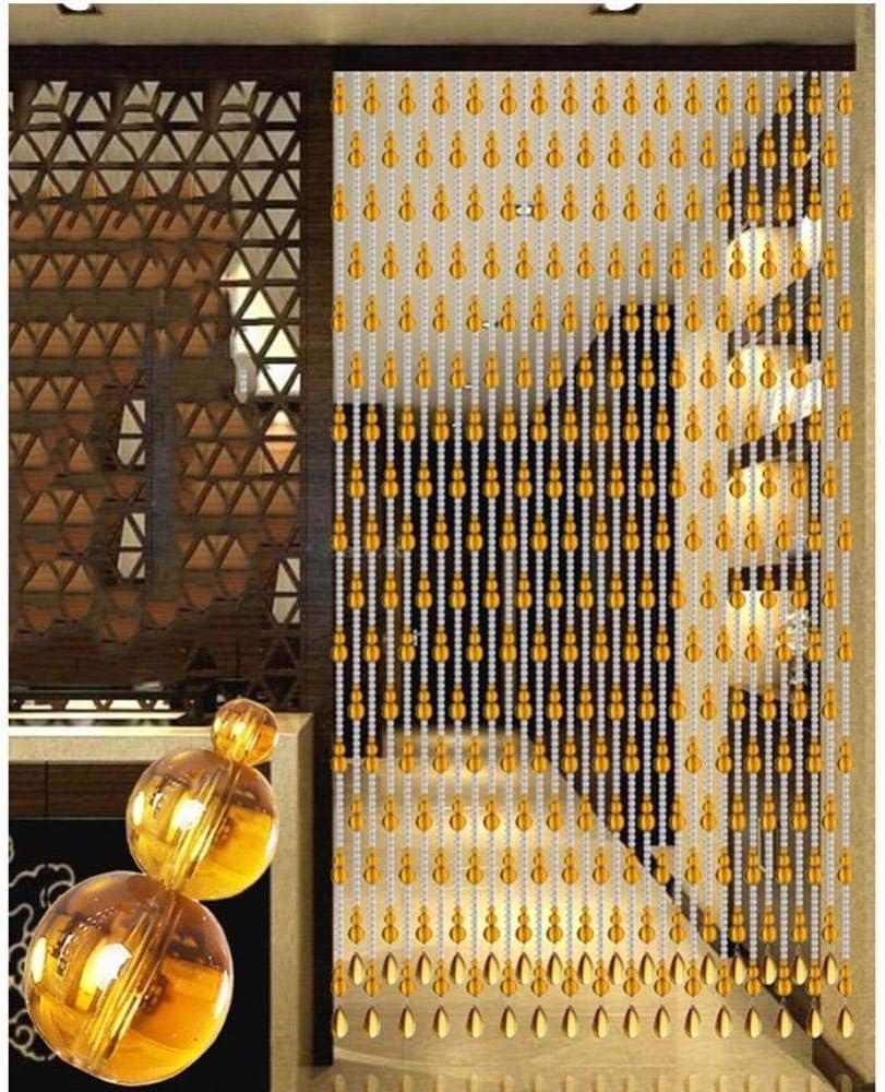Rideau de porte en perles ambre cloison de séparation pour couloir et maison