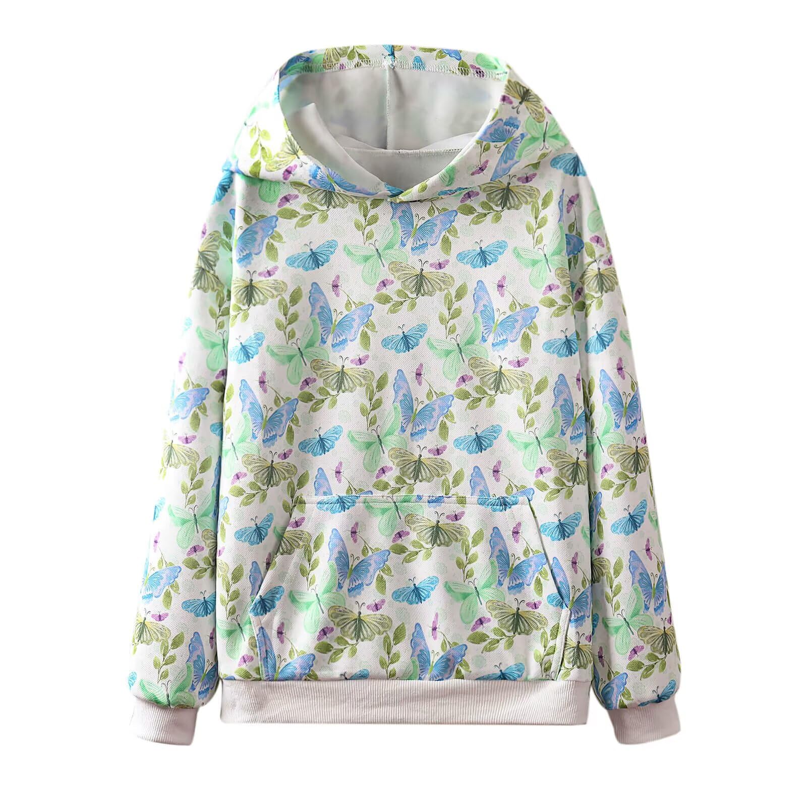 WELAKEN Girls and Toddlers' Pullover Printed Hoodie Sweatshirt with Kangaroo Pocket