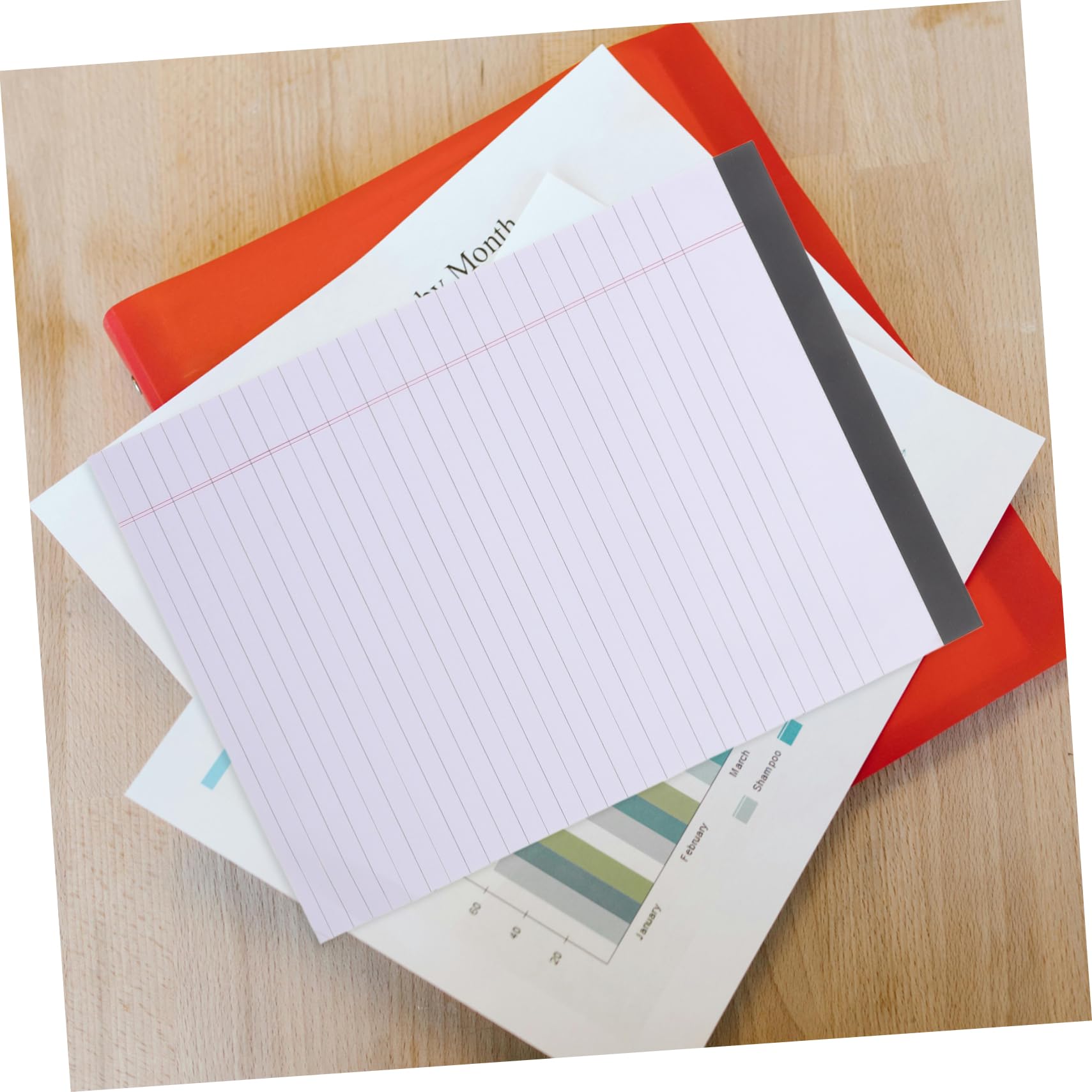 Quaderno Appunti Righe A4 Bianco 4 Pezzi Carta per Ufficio | Carta Spessa, Scrittura Facile, Formato A4, Blocco da Tavolo per Pianificazione Scrivania