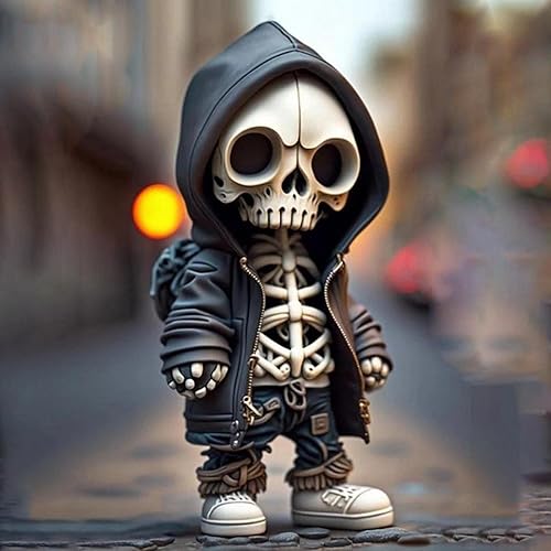 Miniatura 4 de Cool Skeleton Figurines  2023 New Resin Crafts Cute Statue Skeleton Memorial  Collectible Gothic Skull Sculpture Halloween Decoration for Home Desk