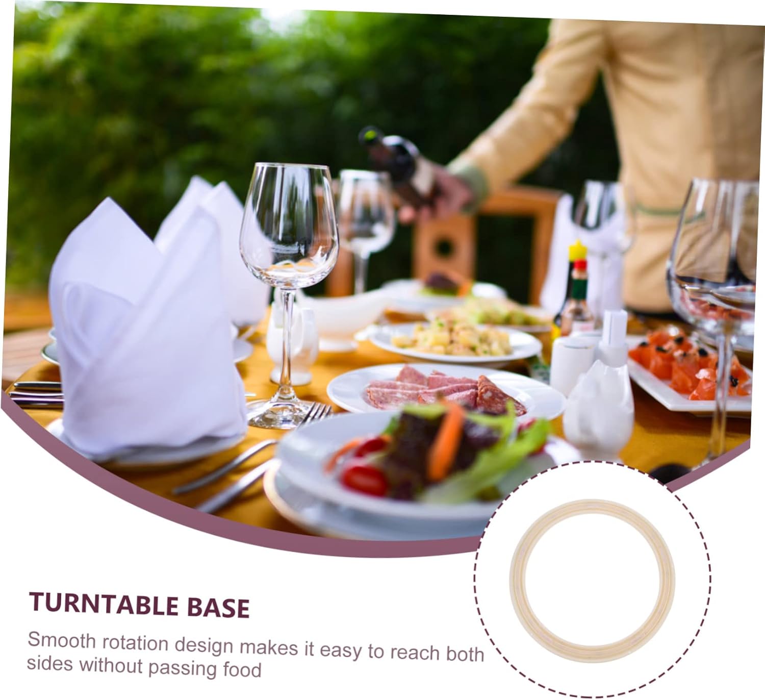 ABS Rotating Swivel Plate for Dining Table Round Turntable Base Mute Plastic Design for Restaurants and Home Use