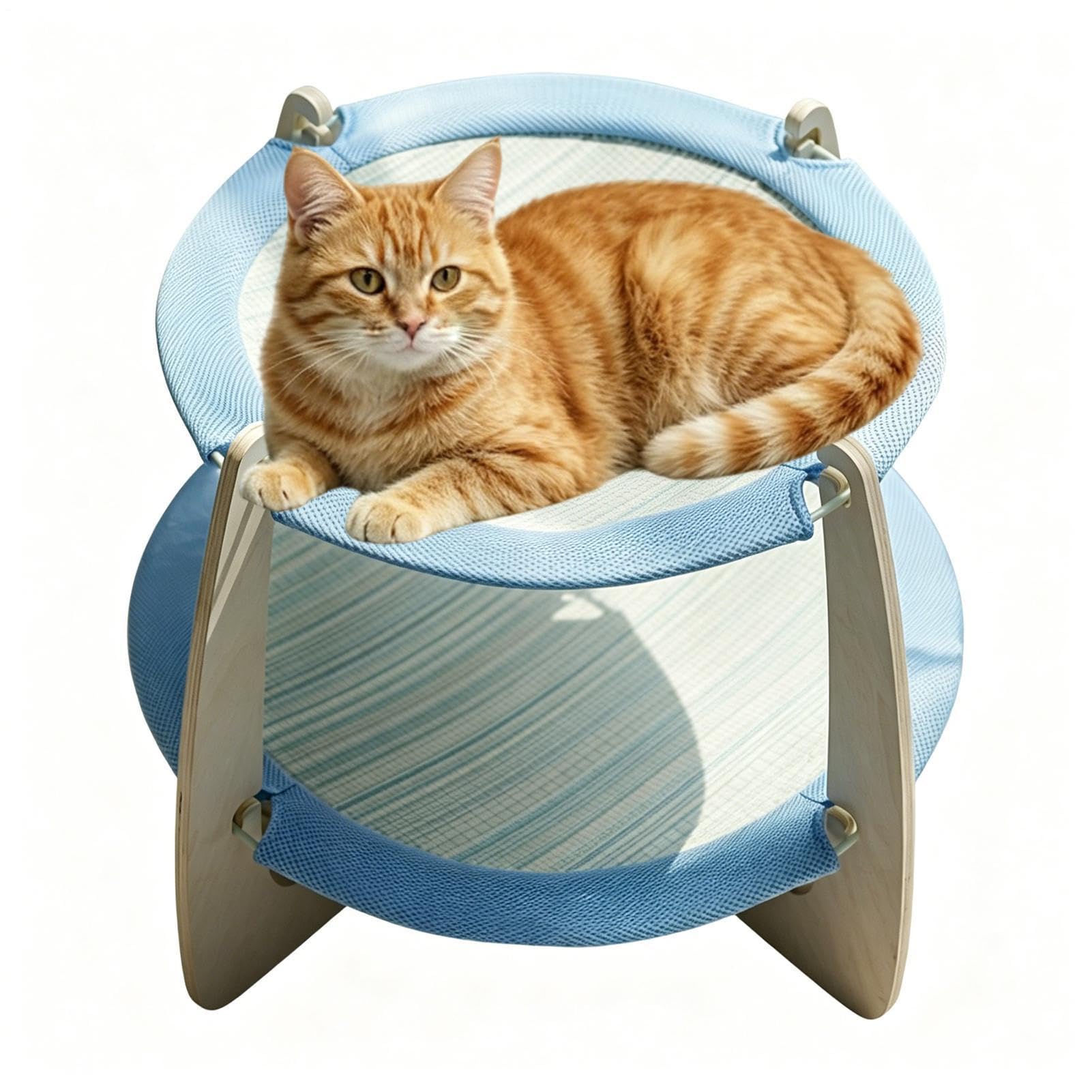 Lit pour chat grandes races hamac double couche en bois robuste