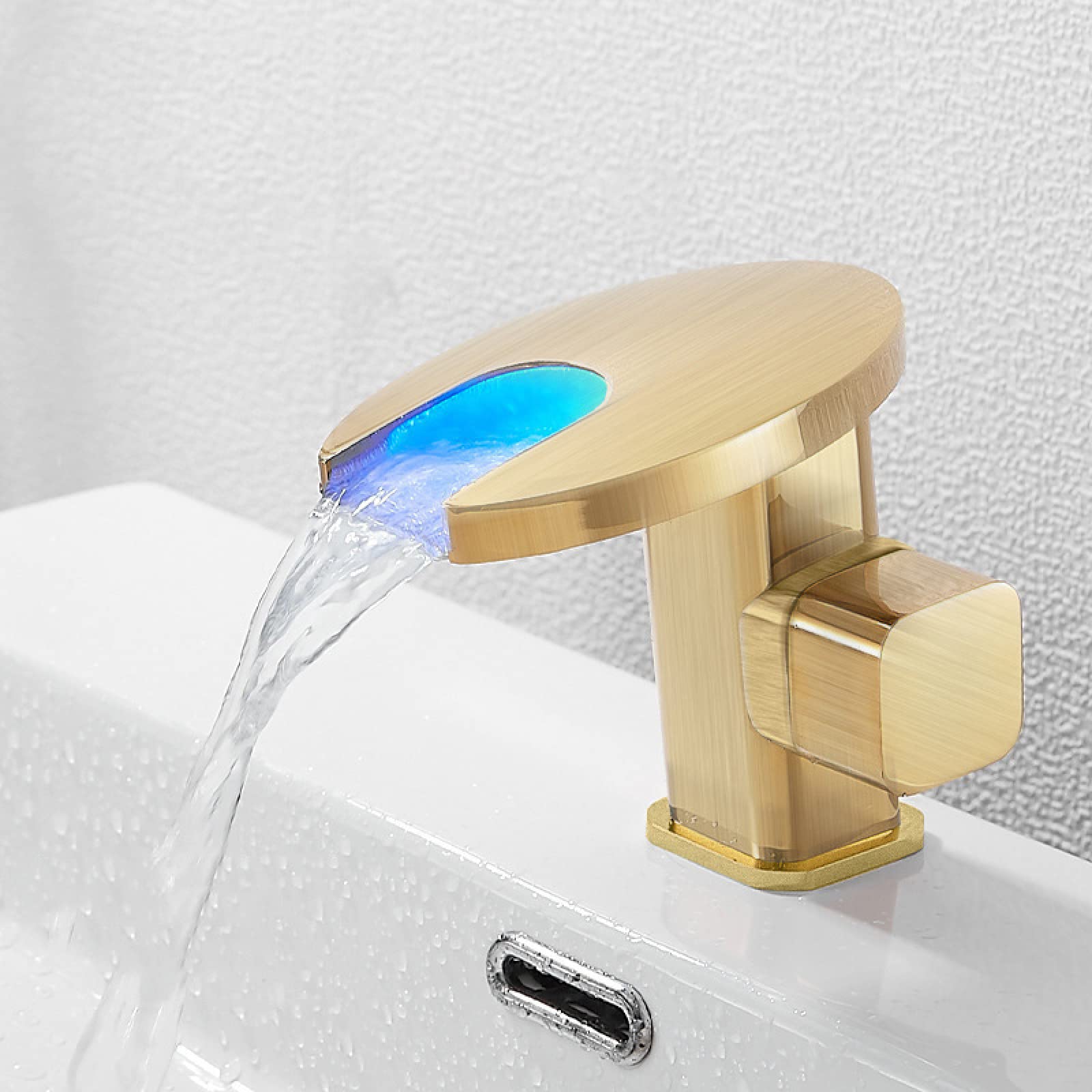 Mitigeur monotrou à poignée unique cascade LED pour éviter les brûlures