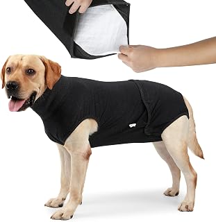 HEYWEAN Full Body Dog Diaper & Surgery Recovery Suit for Male Female Dogs - Reusable Puppy Nappies