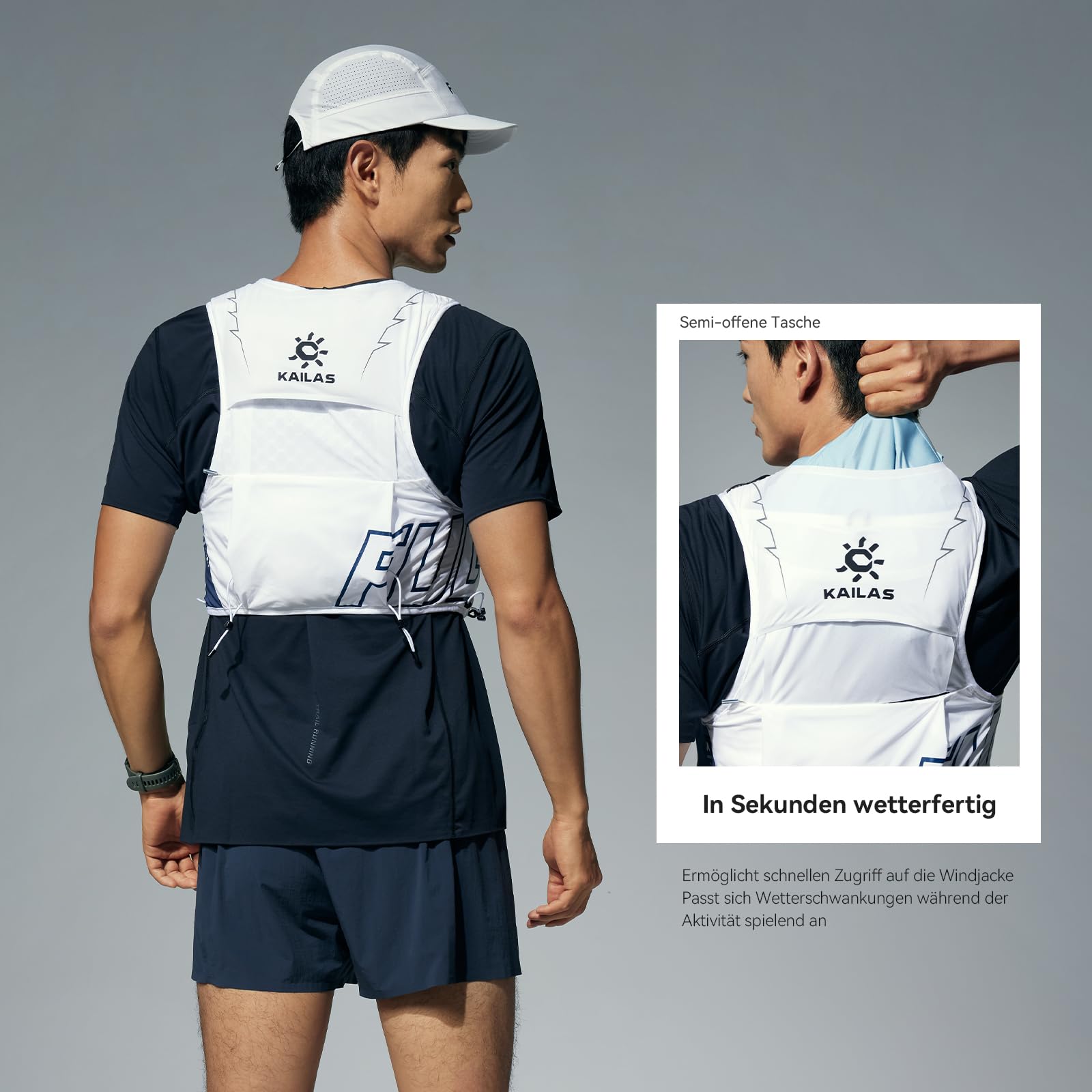 KAILAS FUGA AIR 8 IV Lauf-Hydrationsweste Leichtgewicht mit 2 TPU-Wasserblasen für Damen Herren Trailrunning Radfahren Wandern