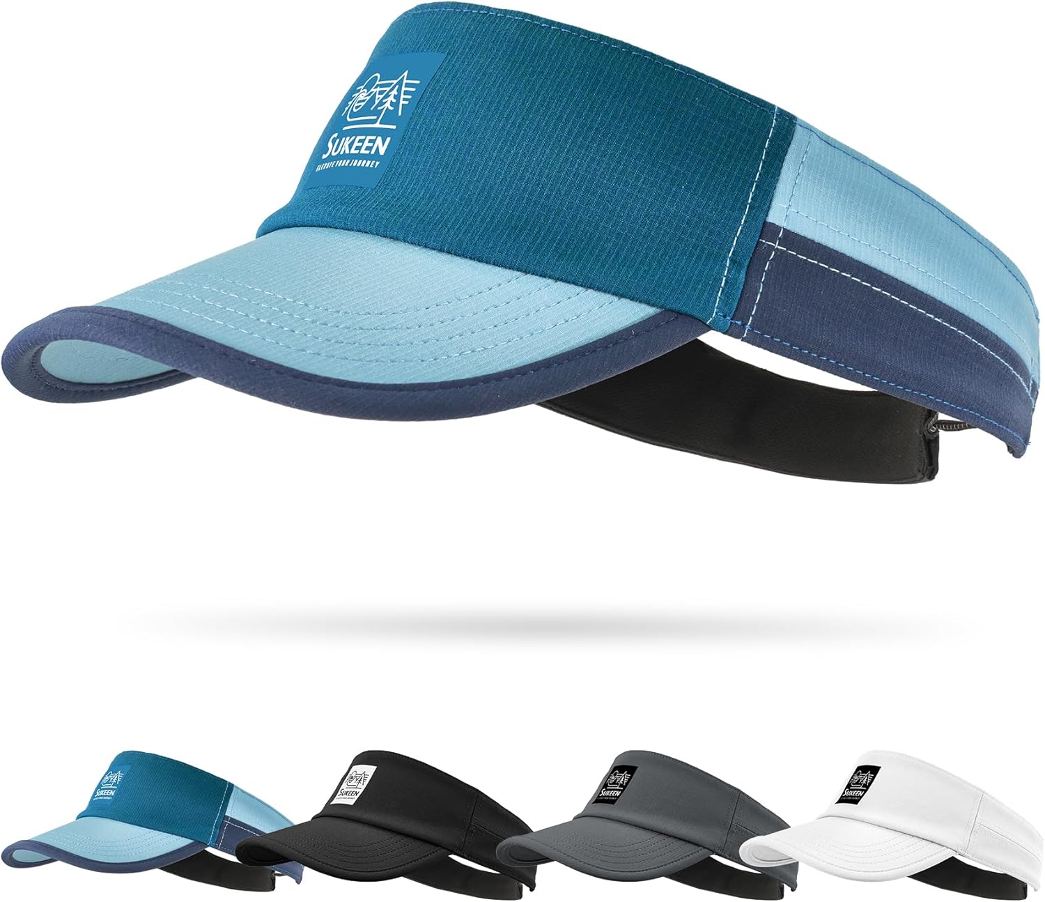 Sukeen Sports Sun Visor for Men Women, Lightweight Quick-Dry Outdoor Visor Hat, Packable Running Tennis Golf Visor