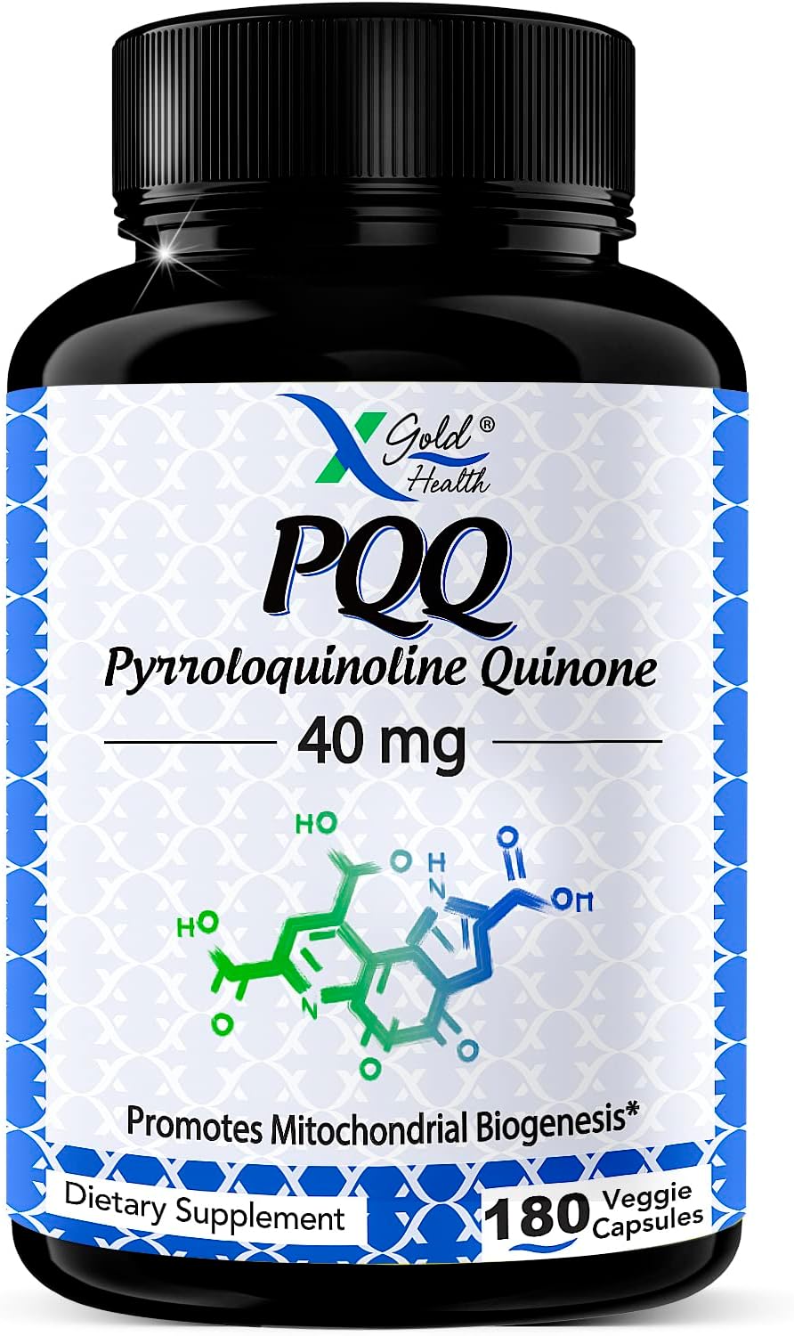 PQQ Supplement 40mg - 180 Veggie Capsules | Pyrroloquinoline Quinone Supplement | 99,7%+ Highly Purified and Bioavailable | Concentrated Formula | Mitochondrial Energy Optimizer | Made in USA, Non-GMO
