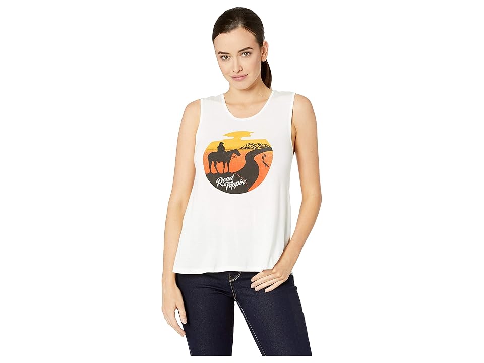 

Rock and Roll Cowgirl Graphic Tank Top 49-9391 (White) Women's Sleeveless