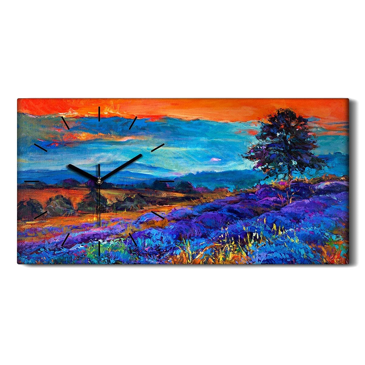 Horloge de Salon Nature et Fleurs Sauvages Image Art Moderne Murale Grand Format