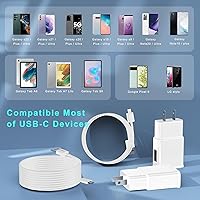 Vista 5 de Cable de carga tipo C para teléfono Android con carga rápida de 10 pies de cable USB C para Samsung Galaxy S10/S10e/S10+/S9/S9+/S8/S8+/S23/S22/S21