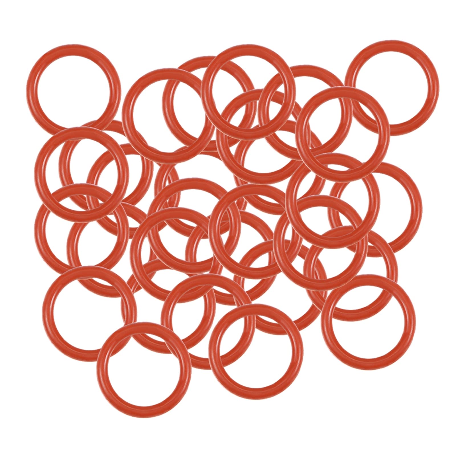 QUARKZMAN 8 x 6 x 1mm Silicone O-Ring x 30pz VMQ Sigillo cerchio Guarnizione per Guarnizione Idraulica e Rubinetto Flessibile, [Rosso]
