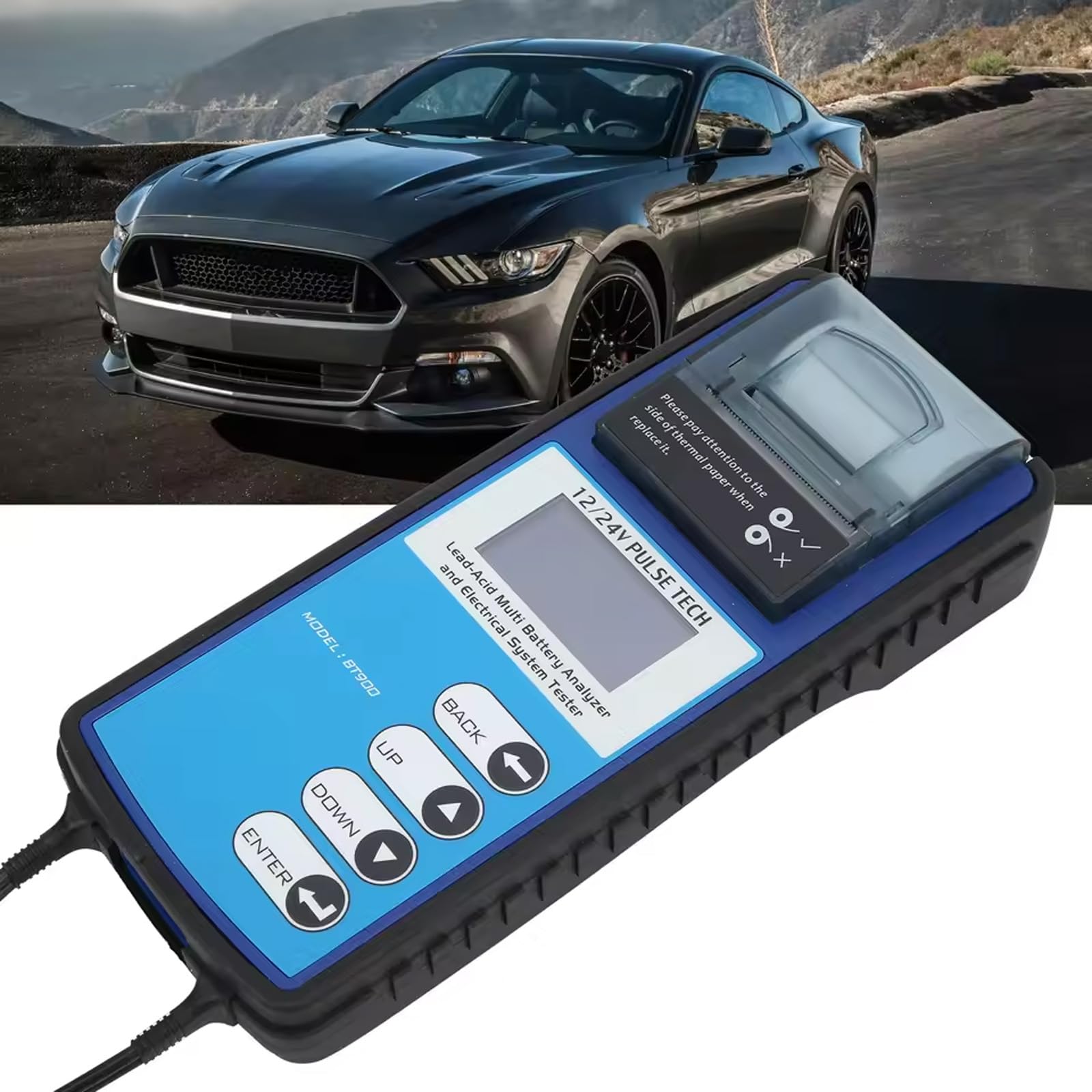 Comprobador de batería de coche a prueba de golpes, análisis de 5 segundos para coches de 12 V/24 V, motocicletas con capacidad y medición, equipo de diagnóstico para talleres de automóviles