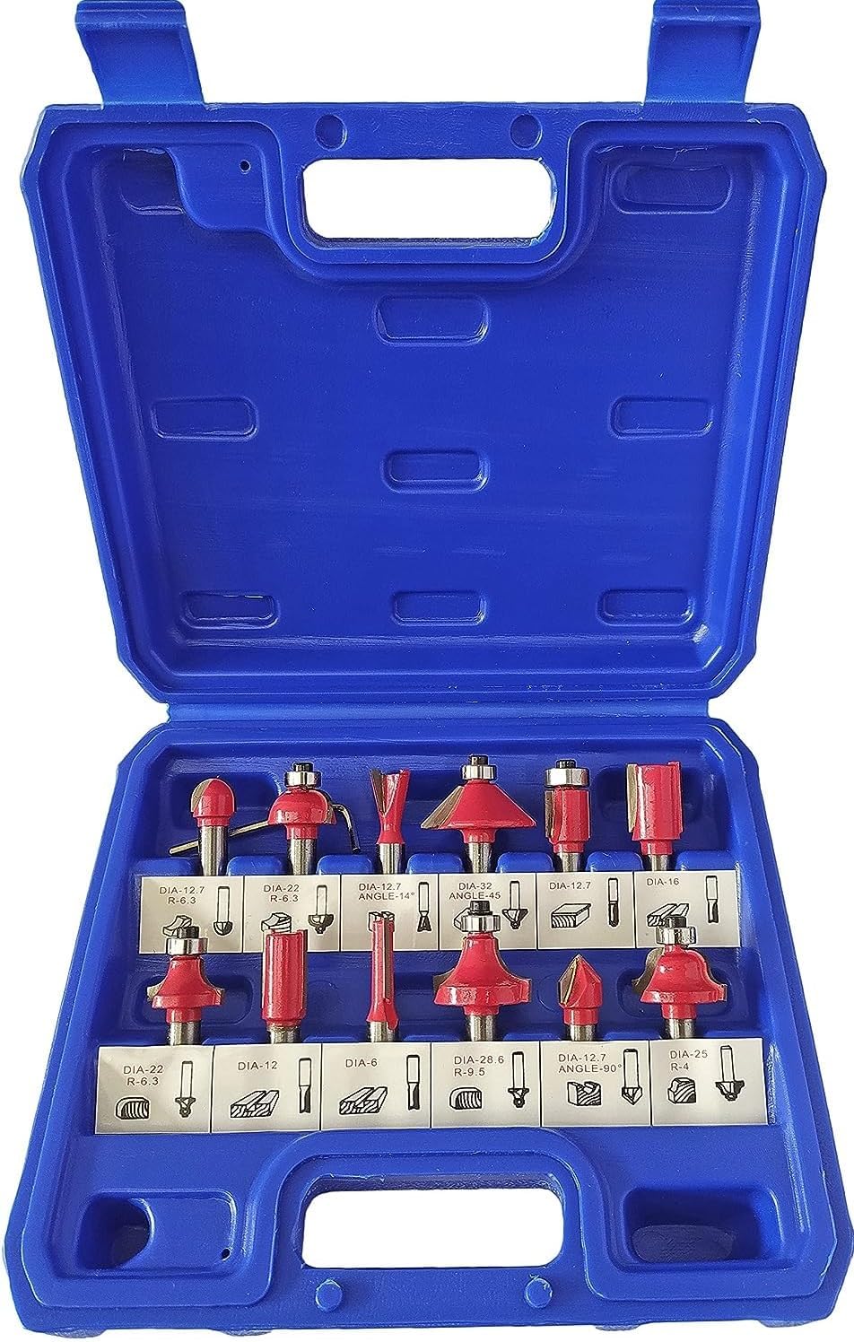 VENEKETY New 8 mm 12 PCS Multi Shapes Router/Trimmer Router Bits Set Professional Shank for Woodworking Tools-image-26