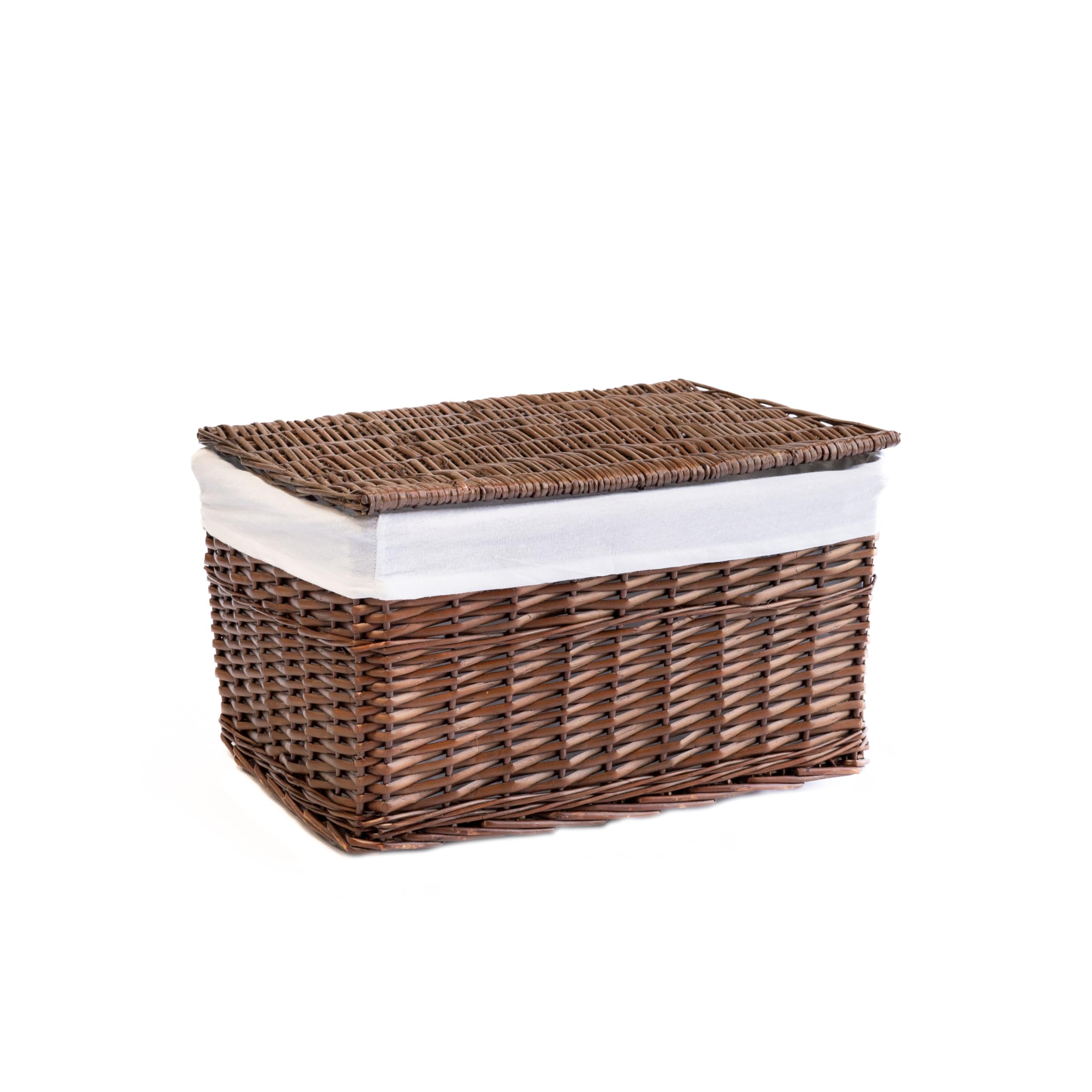 Arthur Cameron, Lined Wicker Hamper with Removable Lid & Cotton Lining, Perfect for Bathroom Living Room or Bedroom Storage