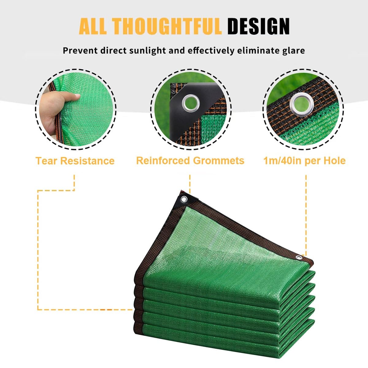 Malla Sombreo Verde Tela Sombra Exterior, Red de Sombreadora con Ojales, Paño para Sombreado Anti-UV en Jardines, Patios, Invernaderos, Piscinas y Otros Escenarios(6 x 9m)