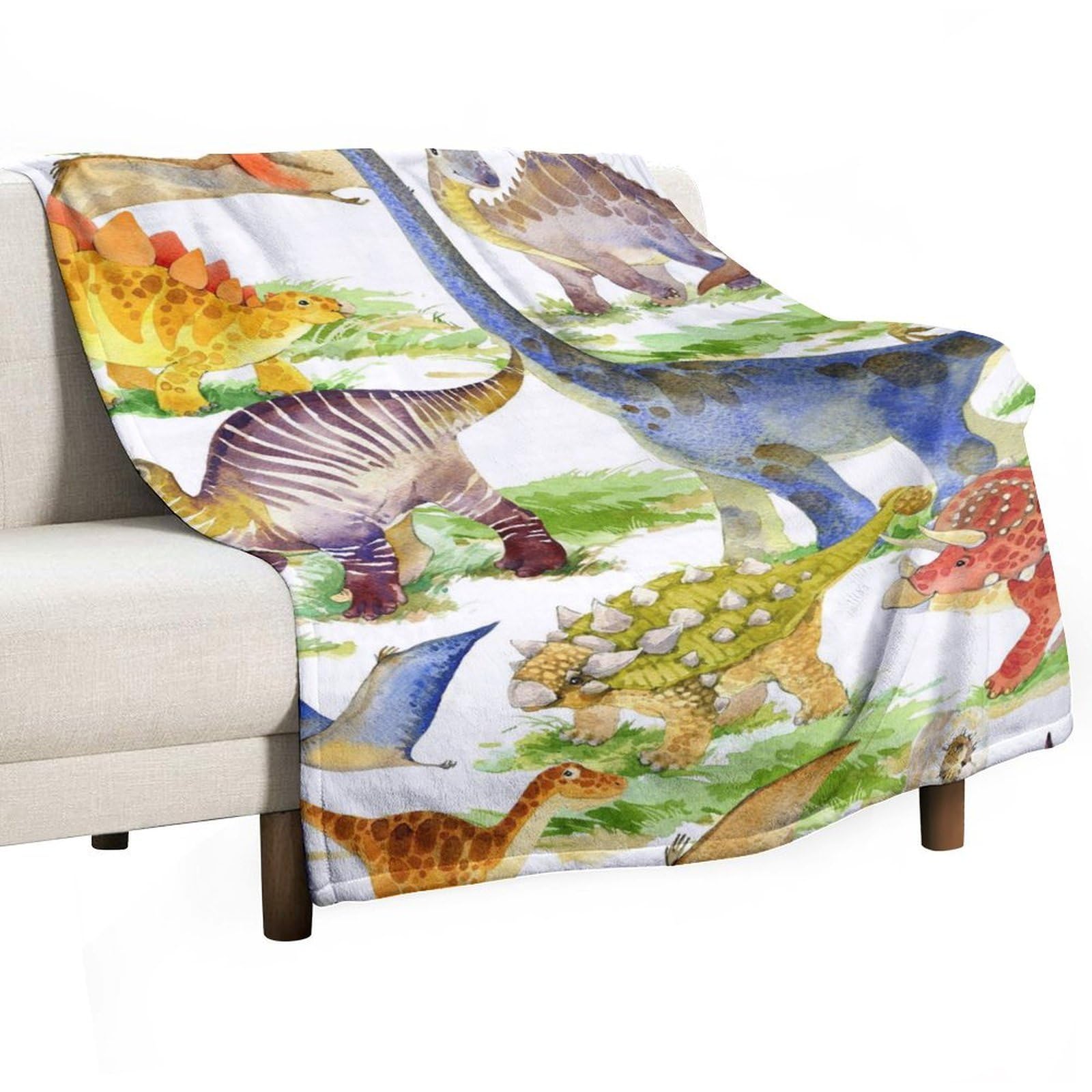 MHYRAC Flannel Blanket, Dinosaur Dragon Throw Blanket for Couch Sofa Bed Office, Soft And Comfortable Without Pilling
