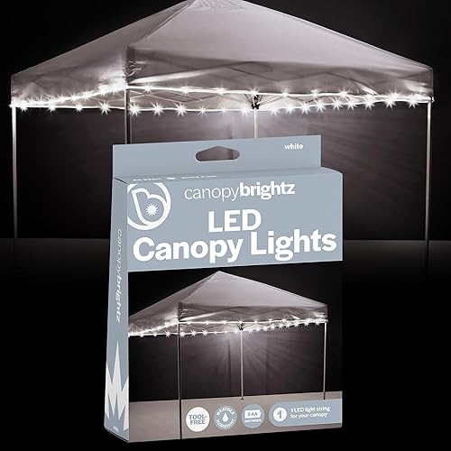 CanopyBrightz - Luces LED para toldo color blanco luces de tienda de campaña para exteriores de 10 x 10 pies luces de toldo emergentes instantáneas