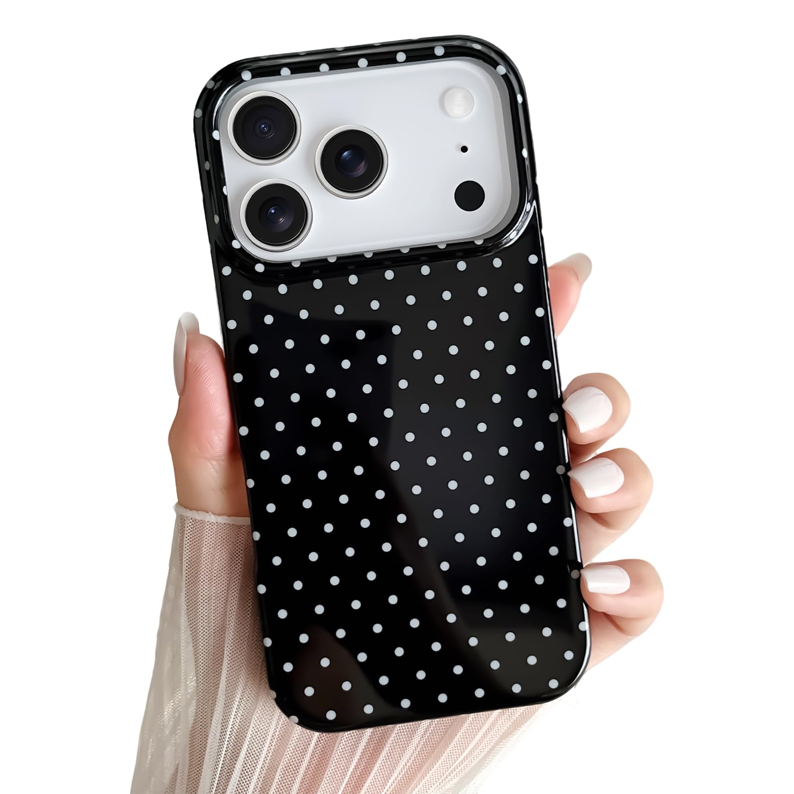 Yeddabox for iPhone 17 Pro Max Case Cute Polka Dot Phone Case Soft