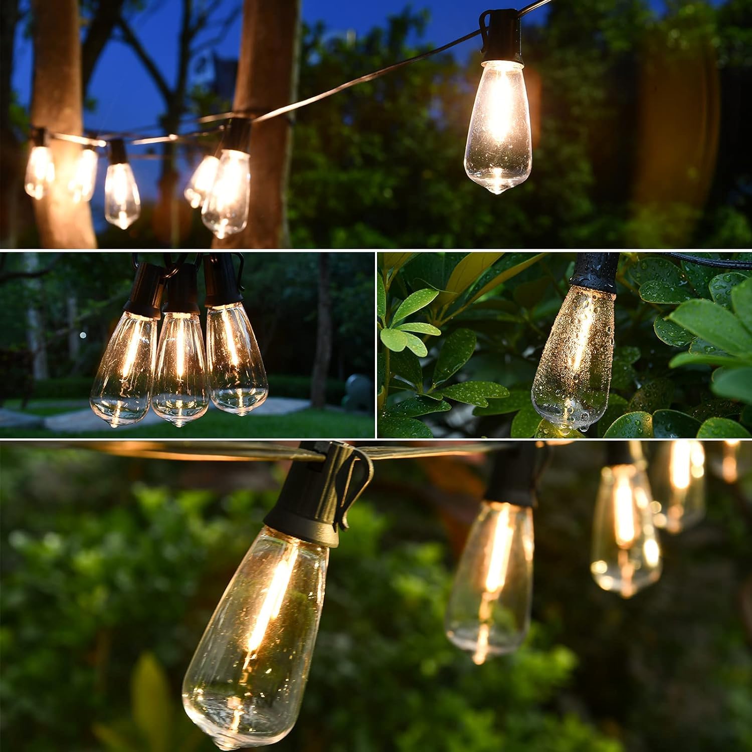 Brigros White Catena Luminosa Solare Per Esterno - 27 LED Con Pannello 5,5V E Batteria 1200mAh - 8 Modalità Di Illuminazione, Fino A 12 Ore Di Luce - Per Giardino, Terrazza E Gazebo - 5