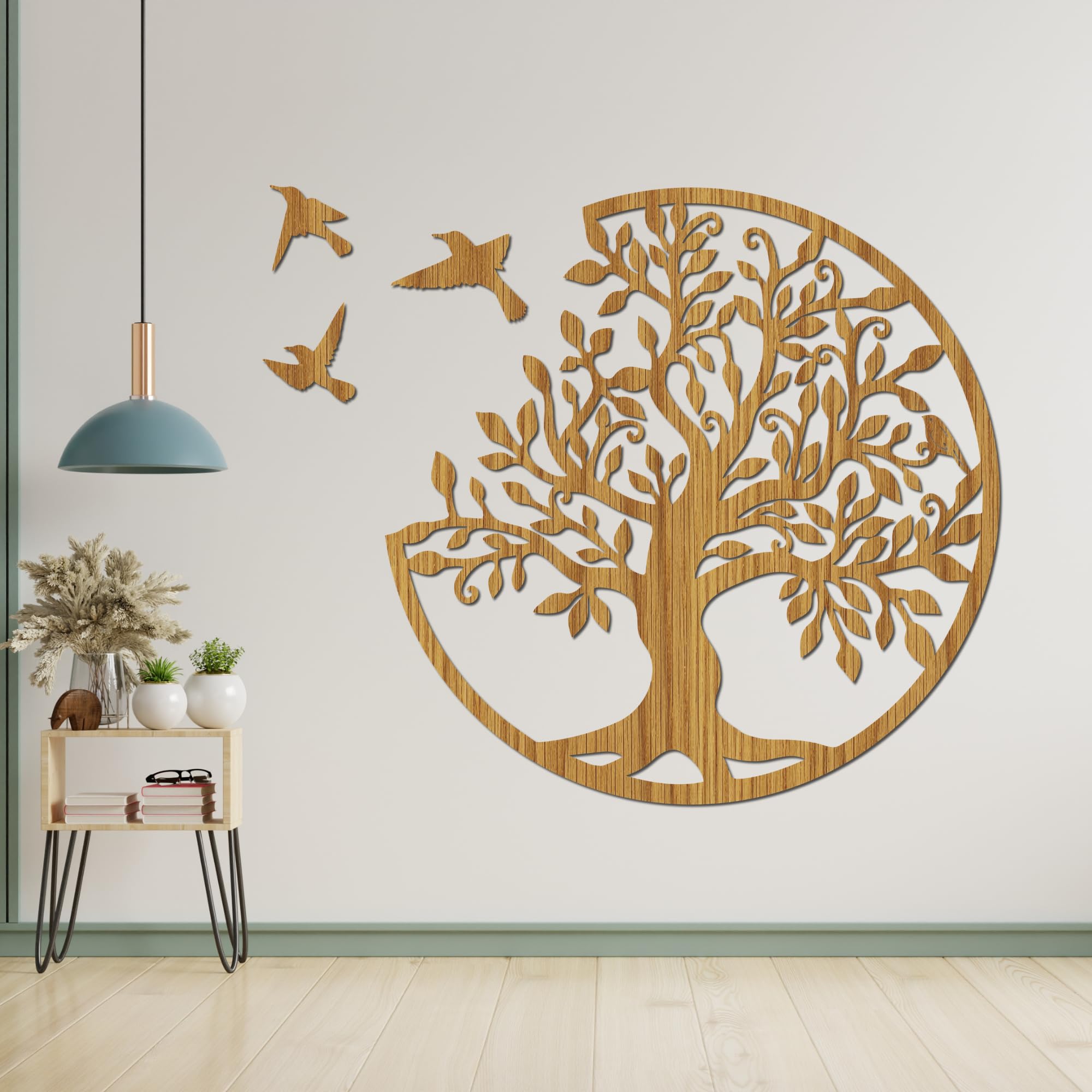 Cuadro Árbol De La Vida Tallado En Madera HDF – Decoración Pared Moderna, 40 Cm, Fácil De Colgar
