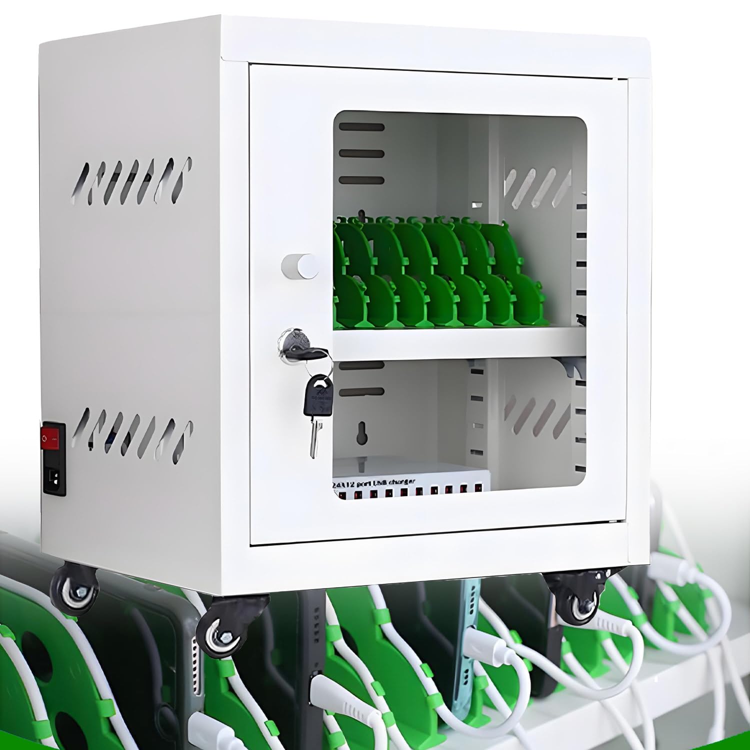 UORDBY Cell Phone Charging Stations Mobile,12-60Slots Mobile Phone Charging Cabinet For Multiple Devices, Compatible with Various Mobile Phone Models 12slots