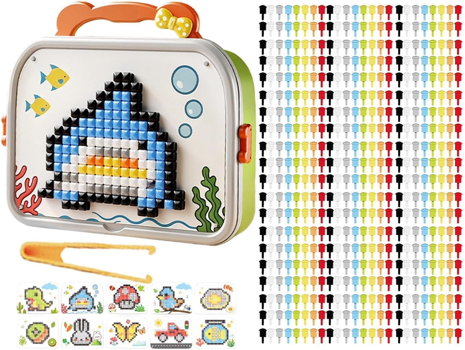 Peg Board dla dzieci, zabawka edukacyjna DIY | Puzzle 3D z grzybami na paznokciach do podróży, szkoły, klasy, na wycieczkę, imprezę, urodziny, od 4 lat i starszych