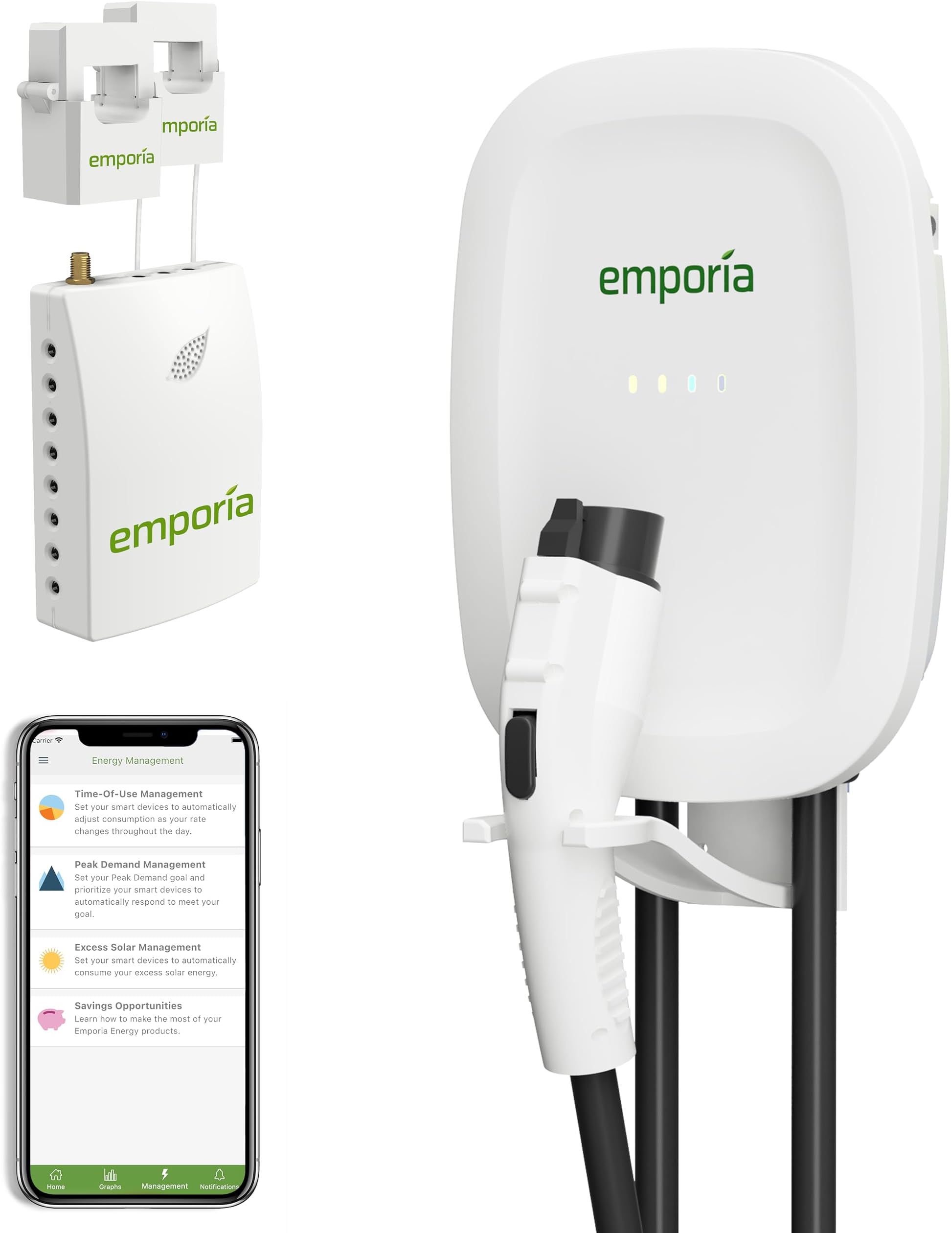 Amazon.com: EMPORIA EV Charger Level 2 w/Load Management, Avoid Panel ...