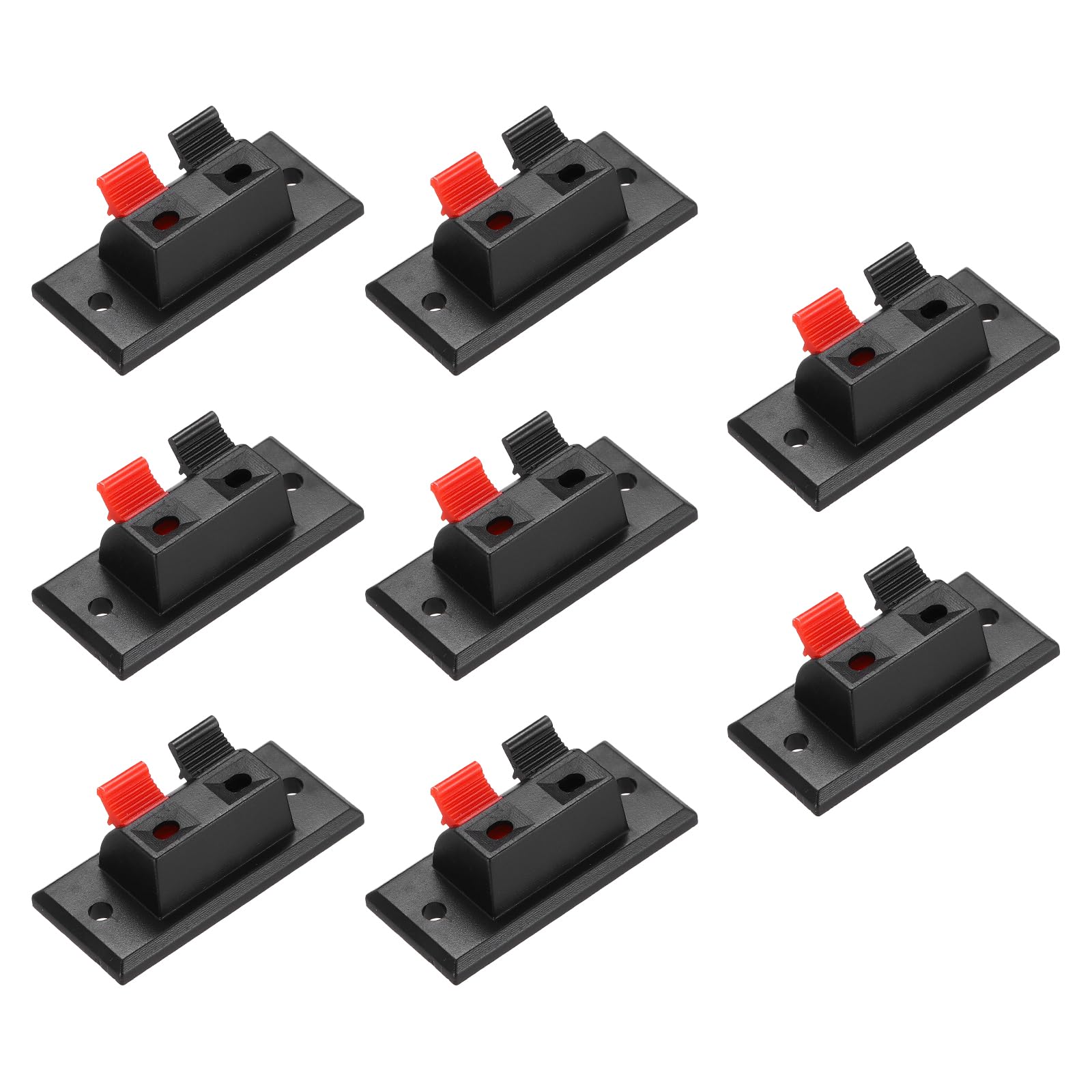uxcell 2 Way Spring Terminal Clip Push Release Connector Plate Jack Socket Speaker Terminal Strip Block Speaker Jointing Clamp Test Clip WP2-3 8Pcs