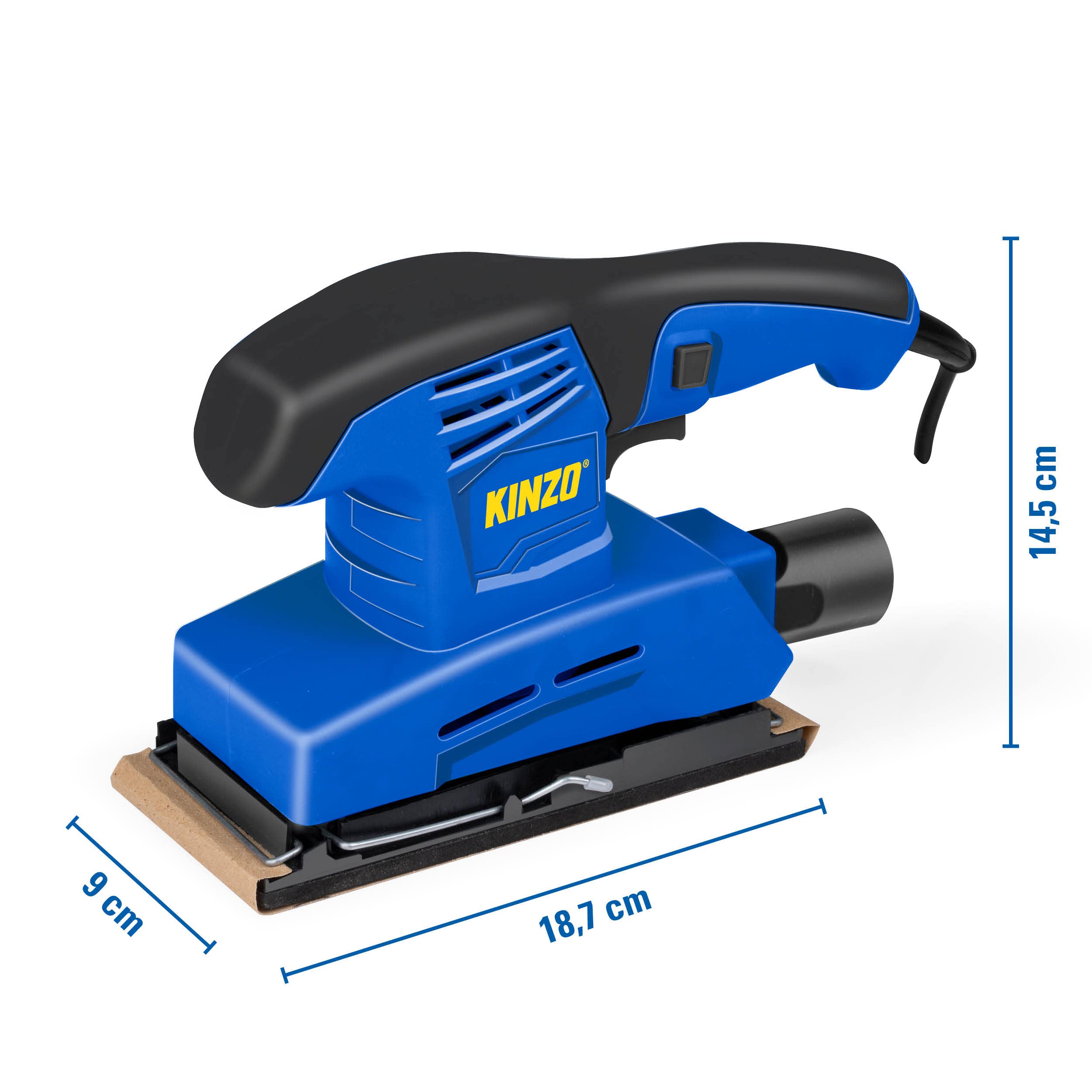 Kinzo Lijadora, 230 V, Trabajo de la Madera, Lijadora orbital, Azul