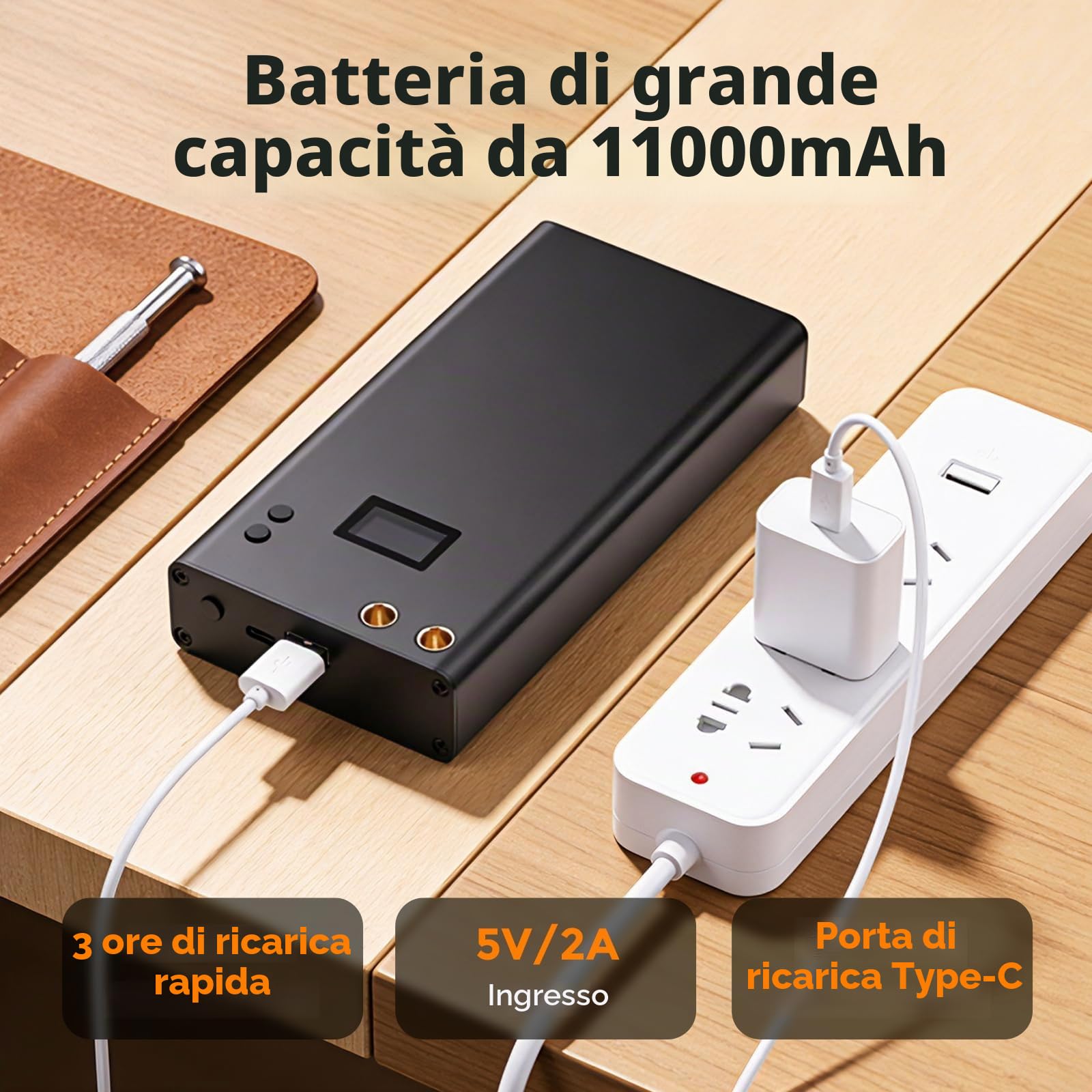 Bonvoisin Saldatore a Punti, con 11000mAh Batteria Ricaricabile, 70 Marce Regolabili, per Strisce di Ferro/Acciaio Inossidabile/Nickel da 0,1-0,3mm, con Penna per Saldatura da 40cm (EU)