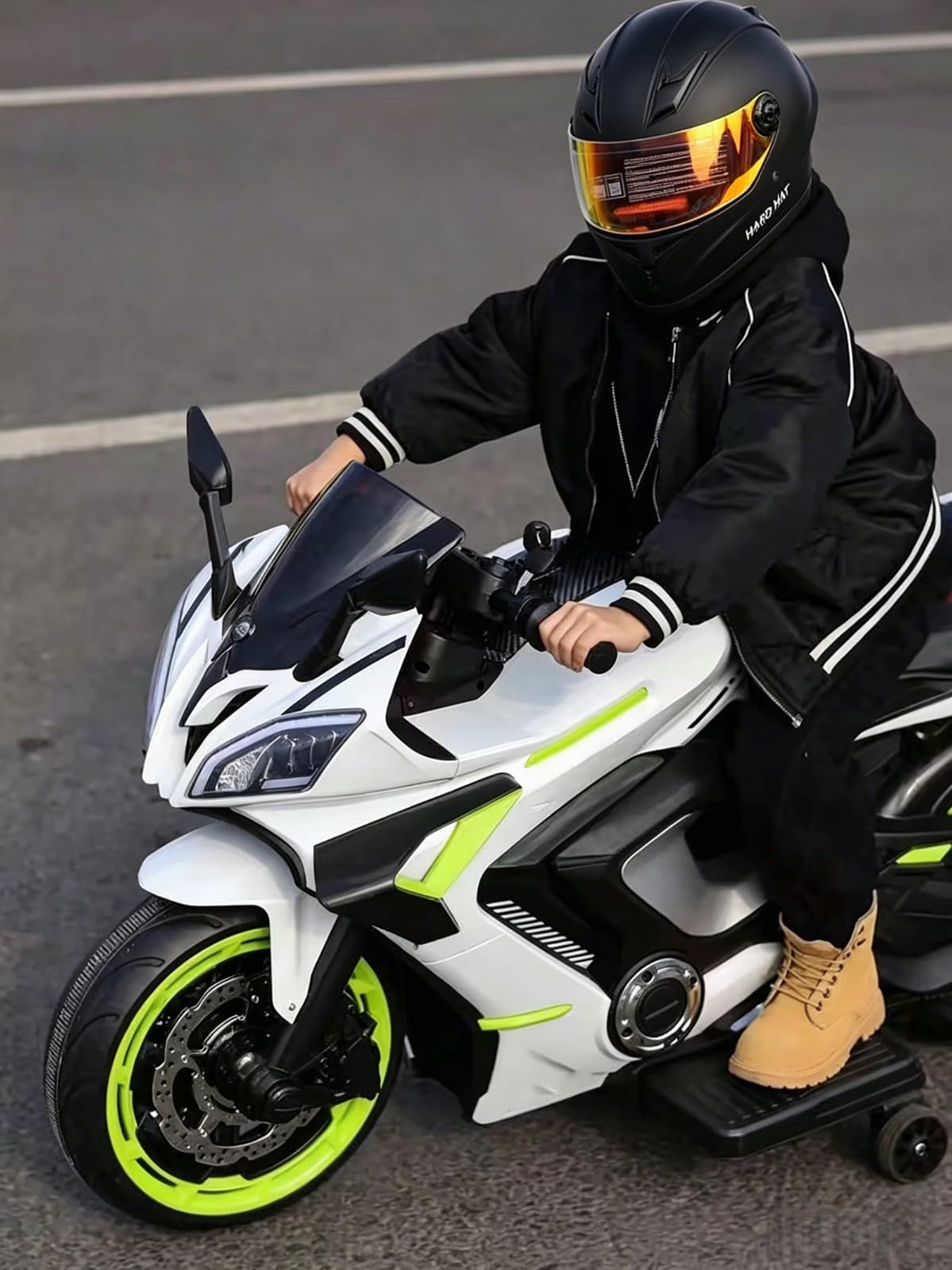 Kask integralny, kask dziecięcy z certyfikatem ECE 2205, kask dla małych dzieci, do rowerów elektrycznych, skuterów, gokartów, motorowerów, dzieci, z rękawiczkami