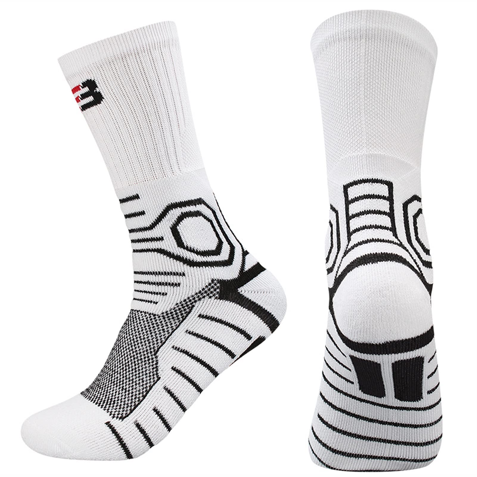 Uomo Sport Sport Elite Calze da Basket Fitness all'aperto Escursionismo Escursionismo Ciclismo Athletic Compression Asciugamani di Cotone Bottom Socks Termici con Calze in Esecuzione