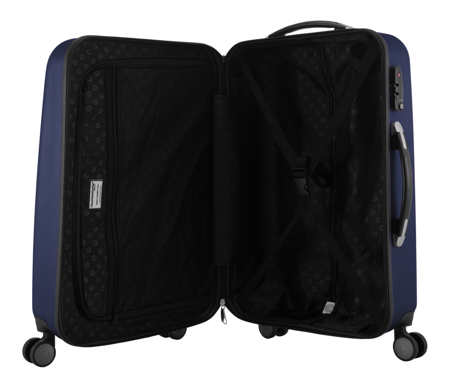 HAUPTSTADTKOFFER - Wedding - Bagaglio a mano Valigia Trolley da Cabina rigido TSA ABS 4 ruote, 55 cm, 42 litri, Blu Scuro