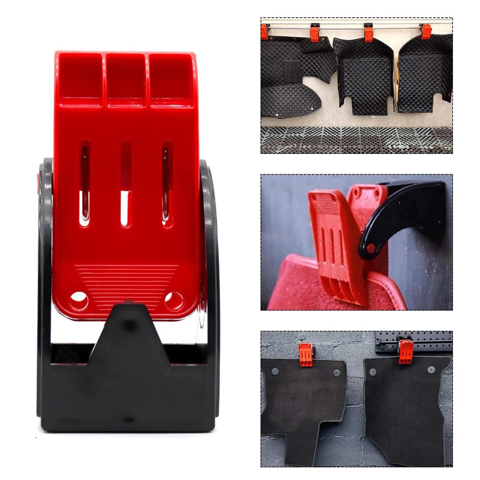 Autowaschmatten-Clips, 4 Stück Edelstahl-Fußmattenhalter mit drehbaren Federklammern, rutschfeste Federklammern, Wandhalterung für Auto- und Teppichmatten