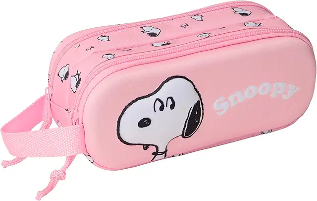 Estuche Snoopy 3D Portatodo Doble para Niños - 21x6x8 cm