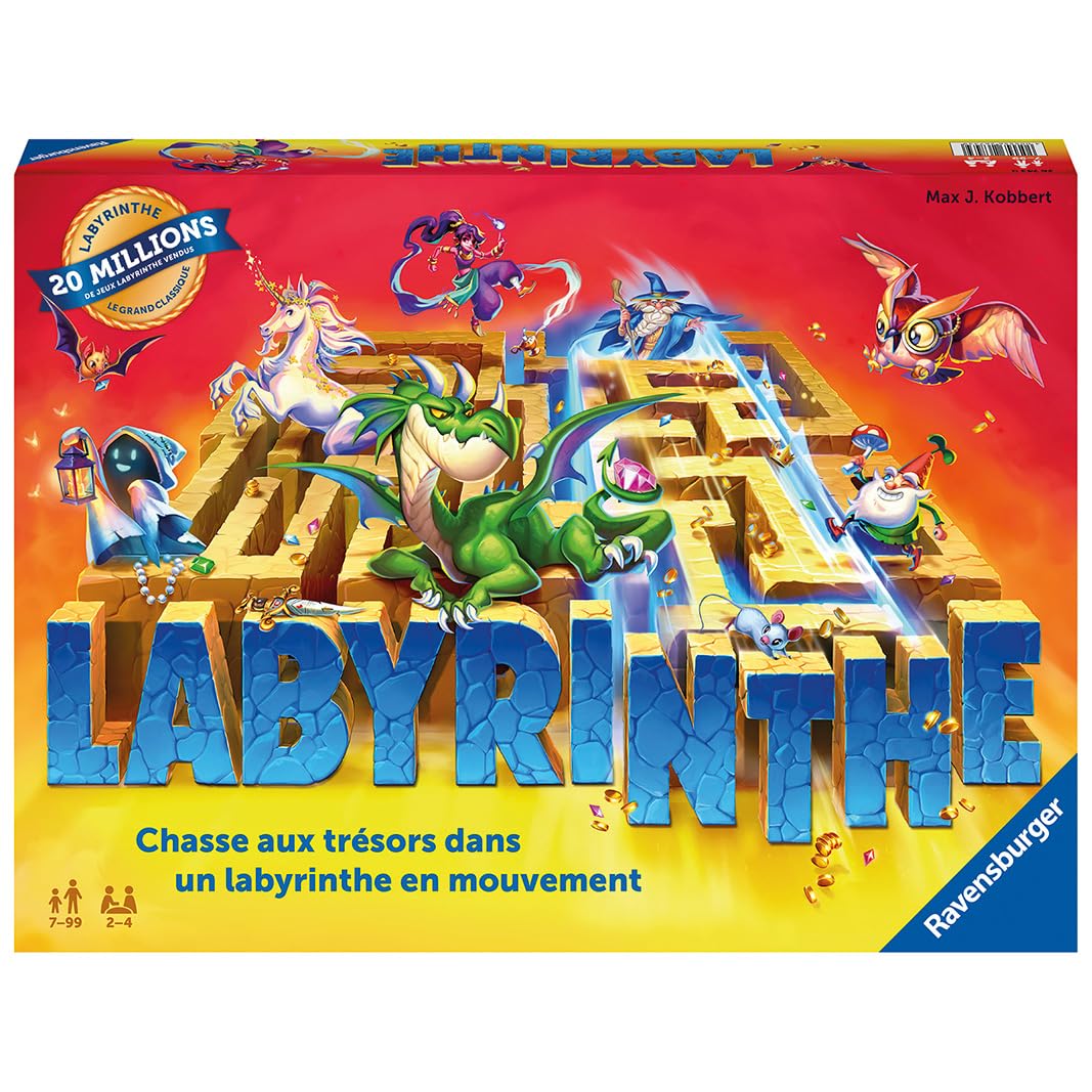 Ravensburger - Labyrinthe - Jeu de Société 7 Ans et Plus - Jeu de Plateau Famille - Stratégie et Réflexion - 2 à 4 Joueurs - Nouvelle Édition - Version Française - 26743
