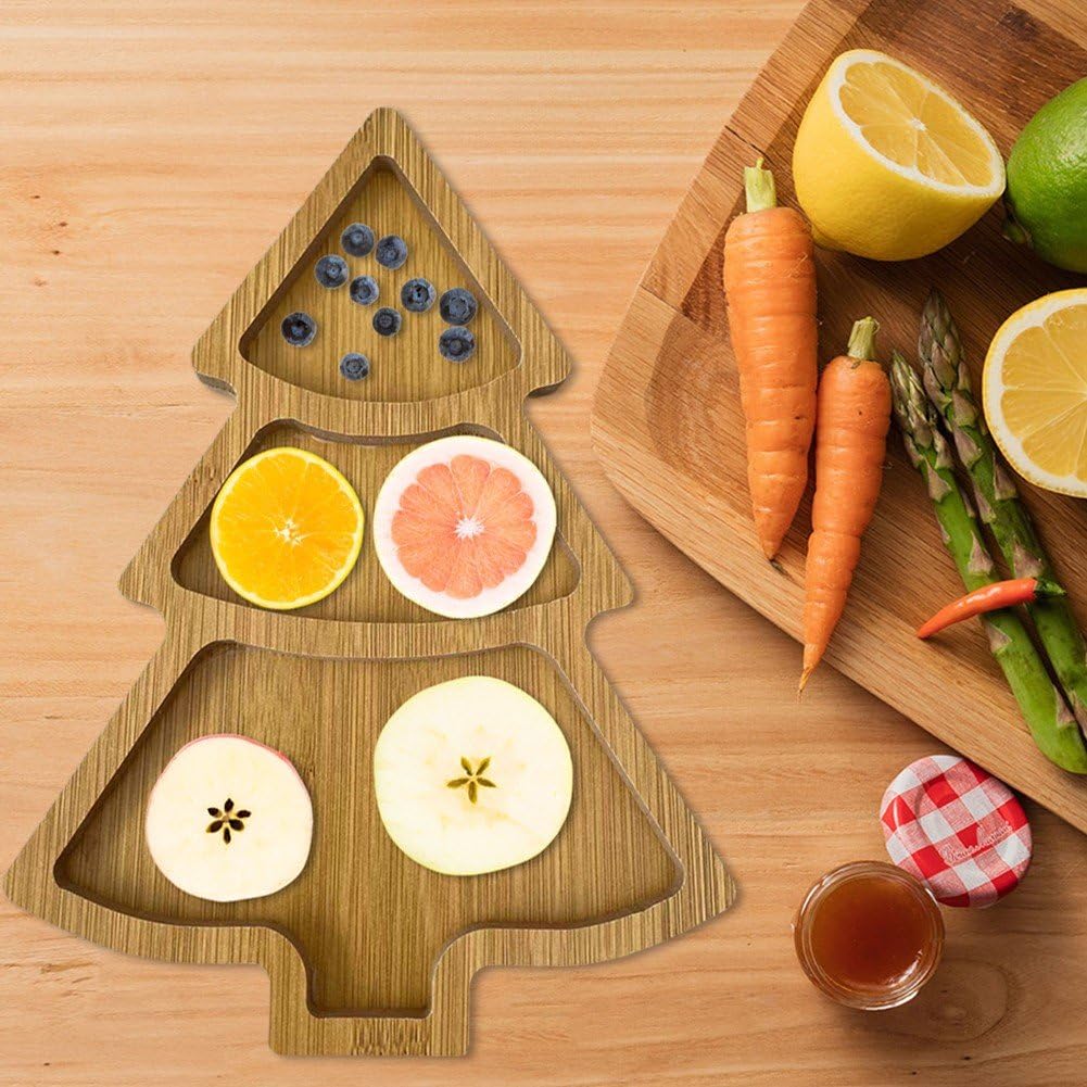 Bandeja De Madera para Aperitivos con Forma De Árbol De Navidad, Bandeja para Servir Sushi, Tabla De Charcutería De Queso, Plato De Sashimi, Aperitivos, Postre, Plato De Dulces