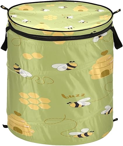 bins canvas foldable storage bin for kids Bee Happy Good Luck Sweet Honey Pattern Hive,organizador de zapatos para closet