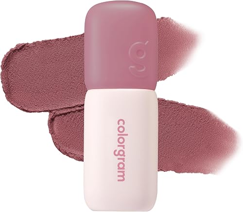 COLORGRAM NUDE BLUR TINT 07 GEEK ROSE | K-Beauty Makeup, Soft-Focus Matte Lip Stain, 2-in-1 Lip & Cheek